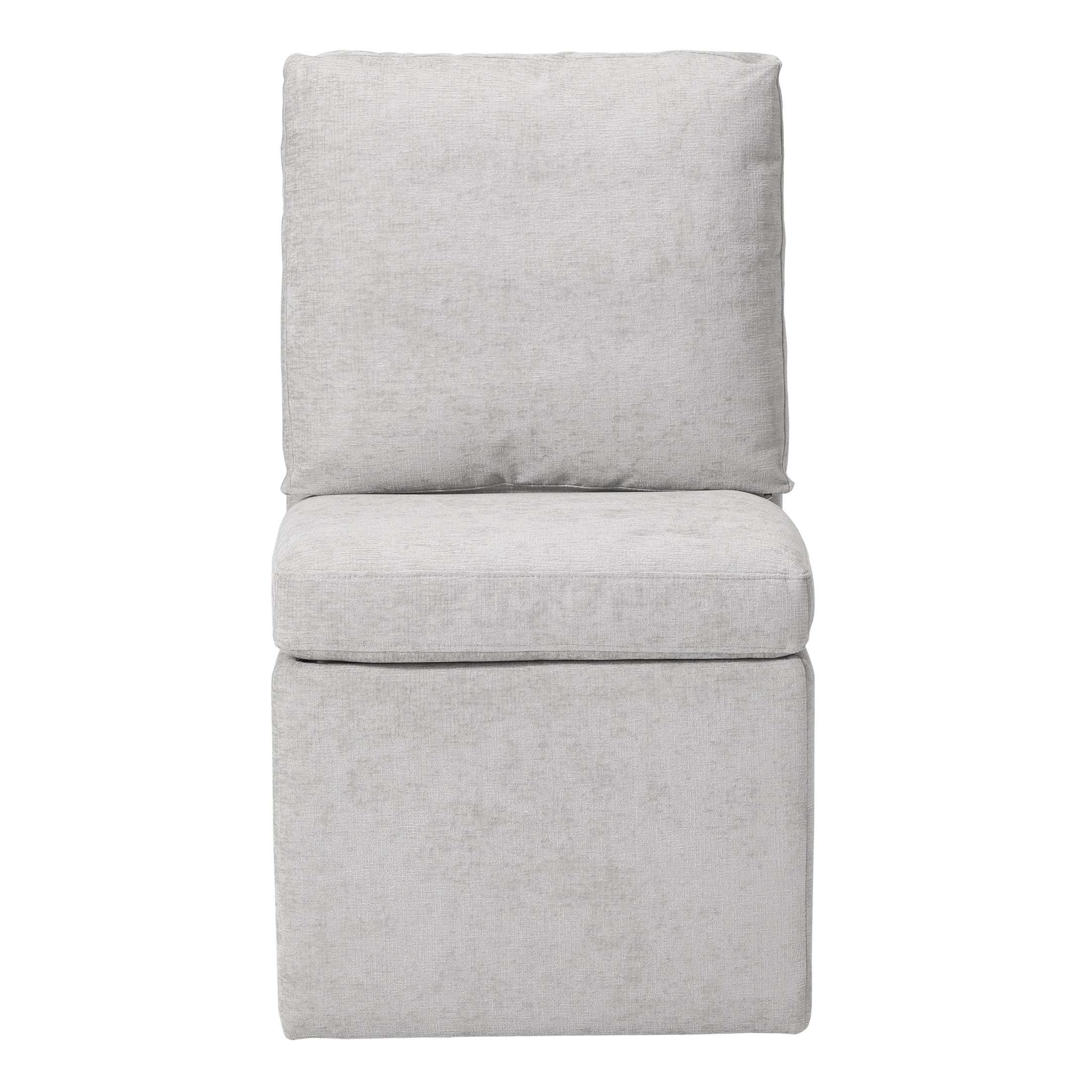 Danburry Modern Upholstered Chenille Armless Dining Chairs With Casters