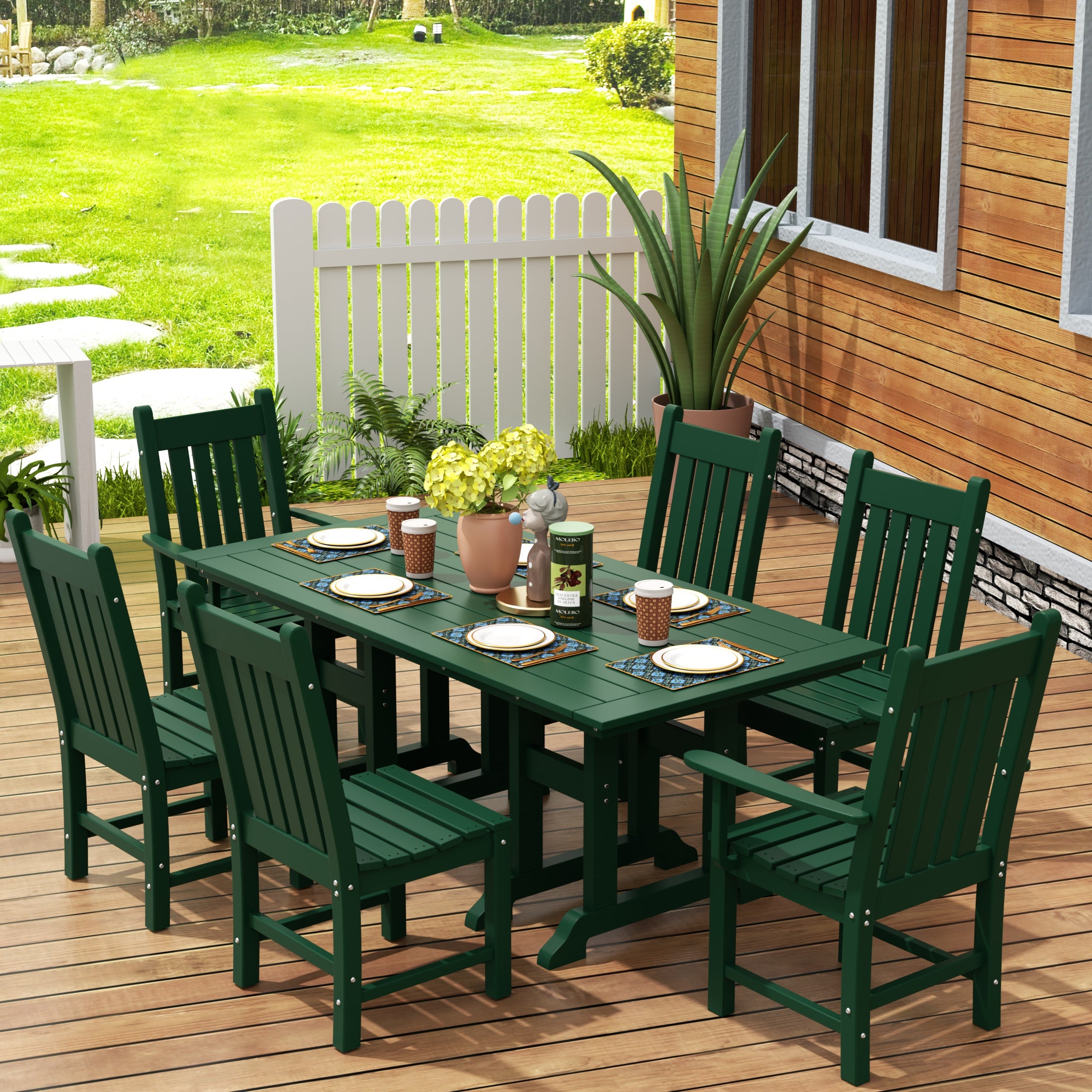 Paradise 7 Piece Outdoor Patio Dining Set Outdoor Table and Chair Set