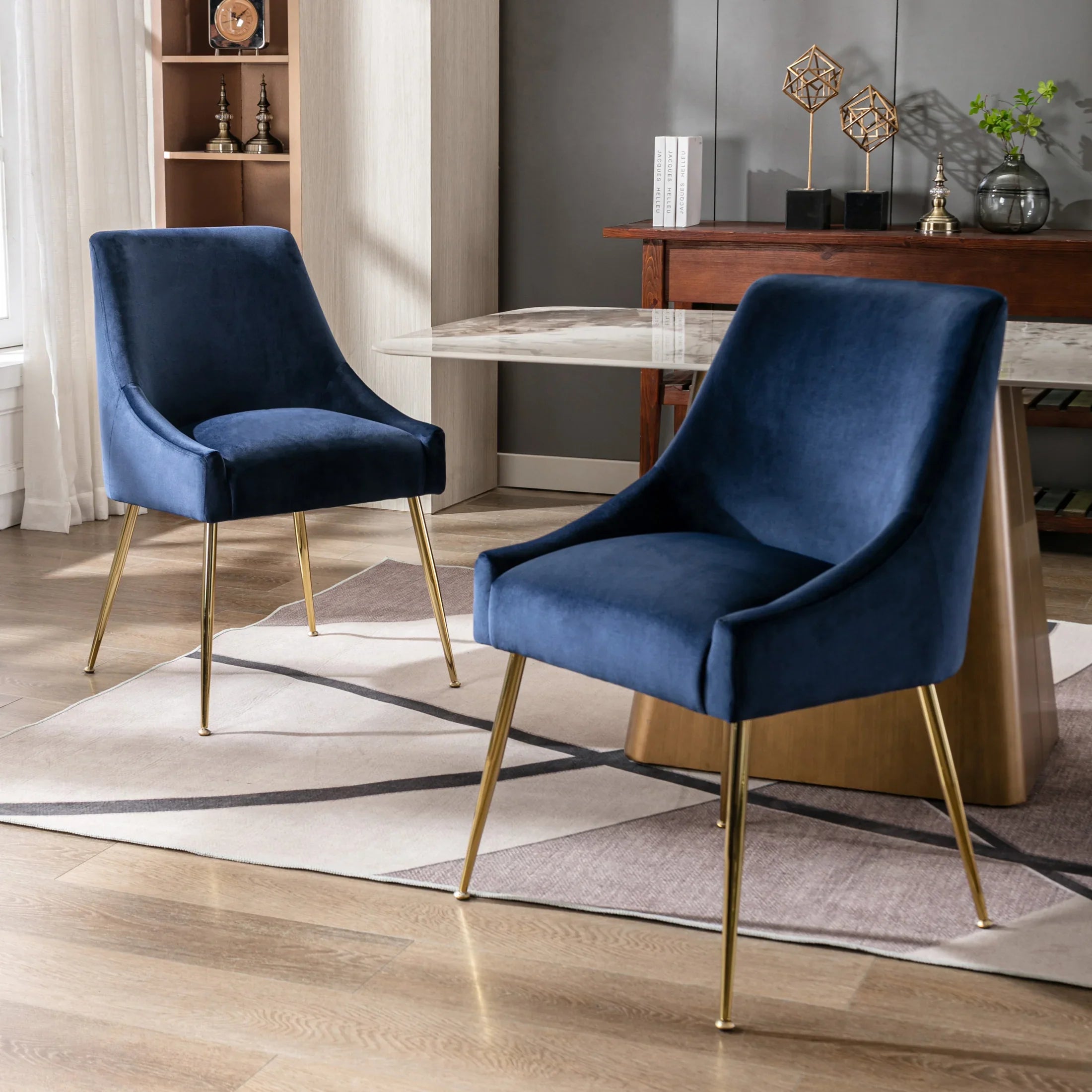 Makala Upholstered Velvet Accent Chair (Set of 2)