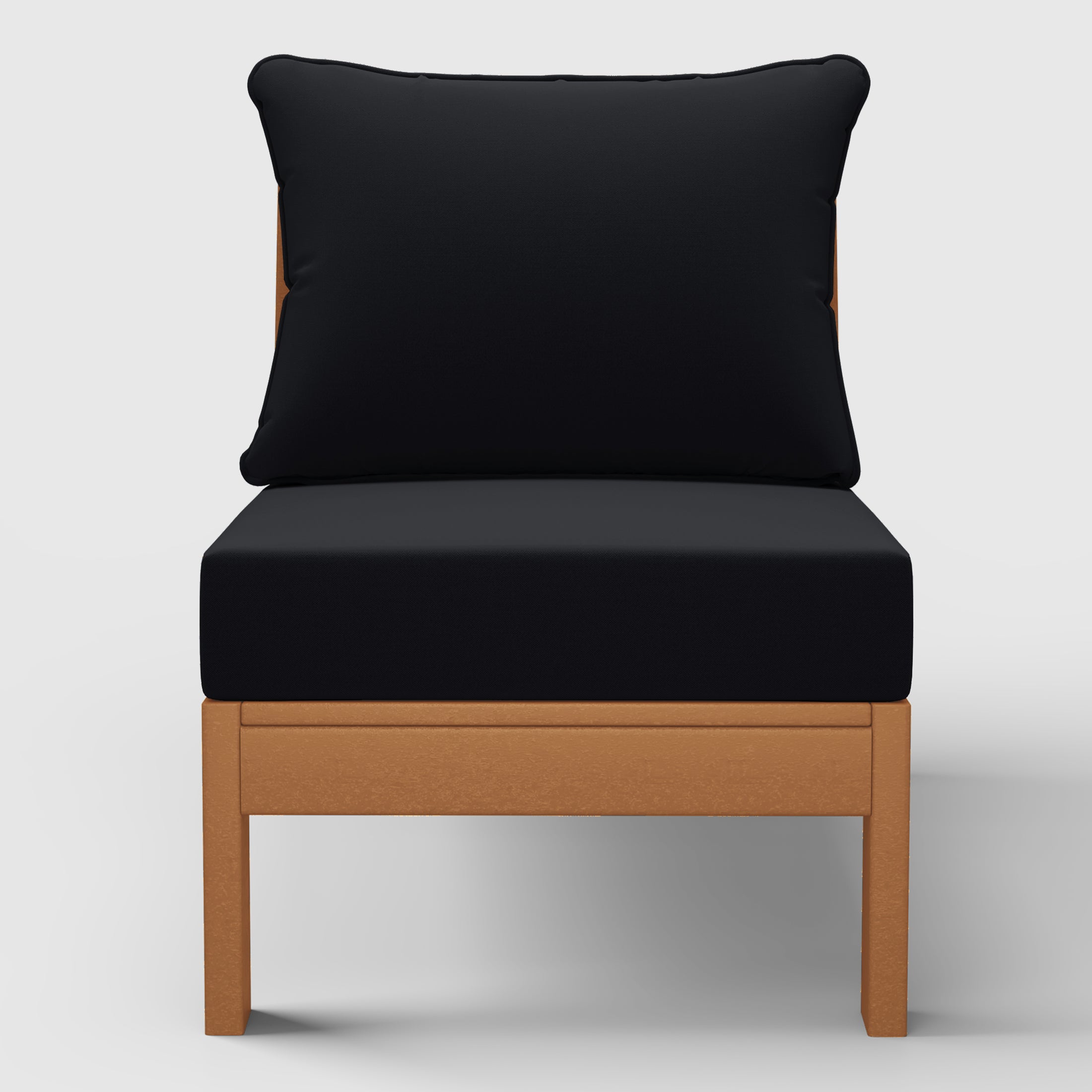 Portsmouth Outdoor HDPE Deep Seating Modular Armless Patio Chair with Patio Cushions