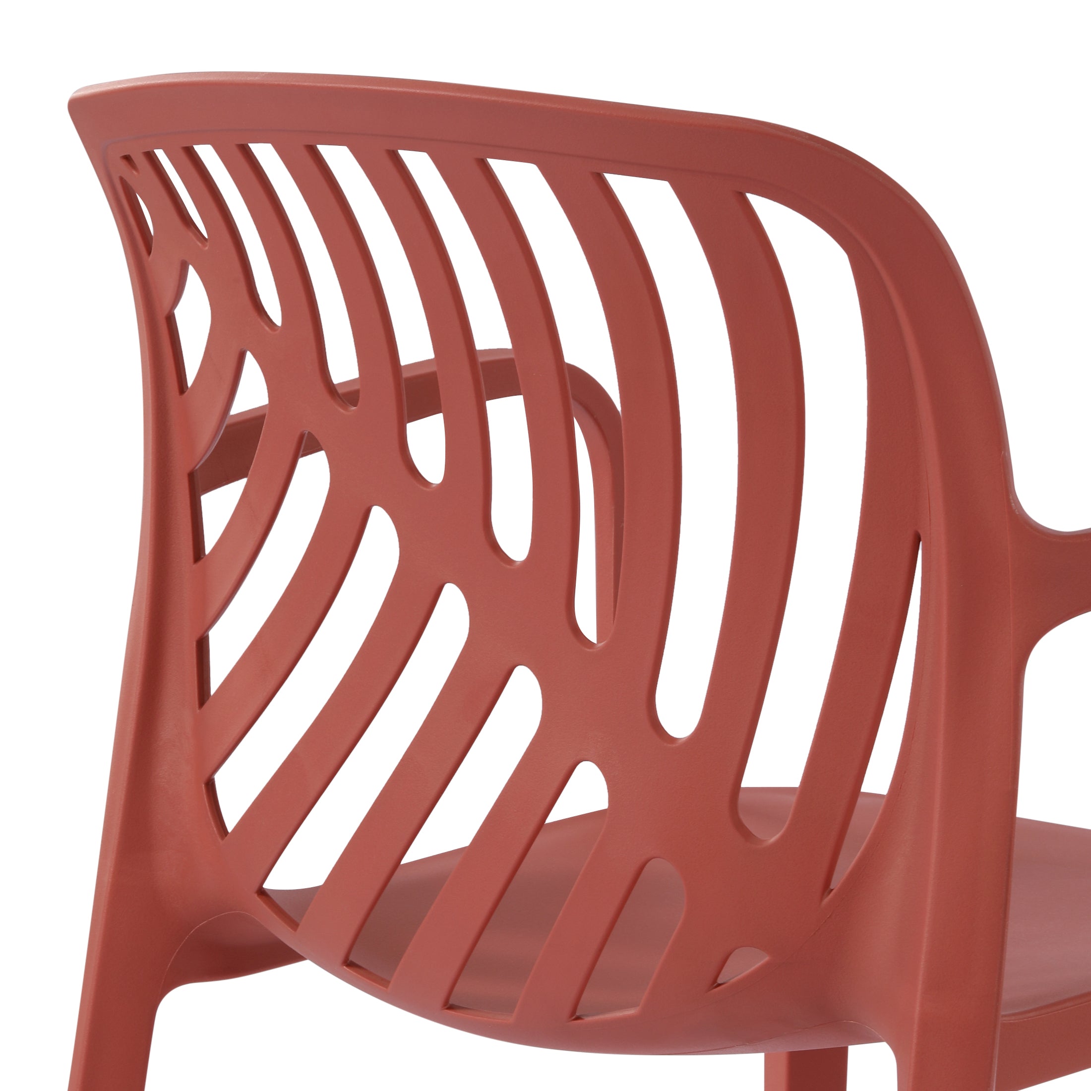 Sunshine Outdoor Modern Stackable Patio Dining Armchairs (Set of 2)