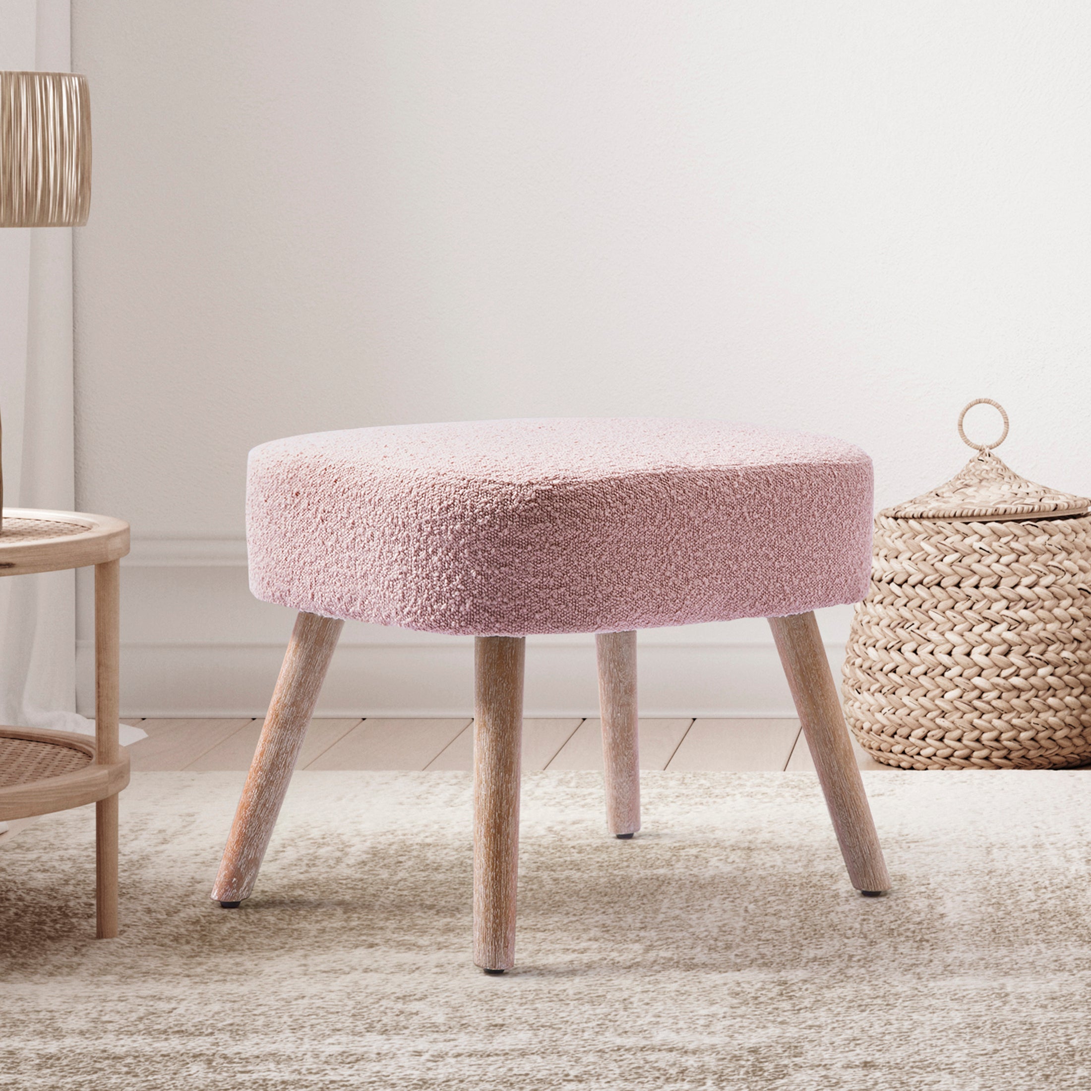 Amélie 21" Wide Square Upholstered Cushion Ottoman Foot Stool