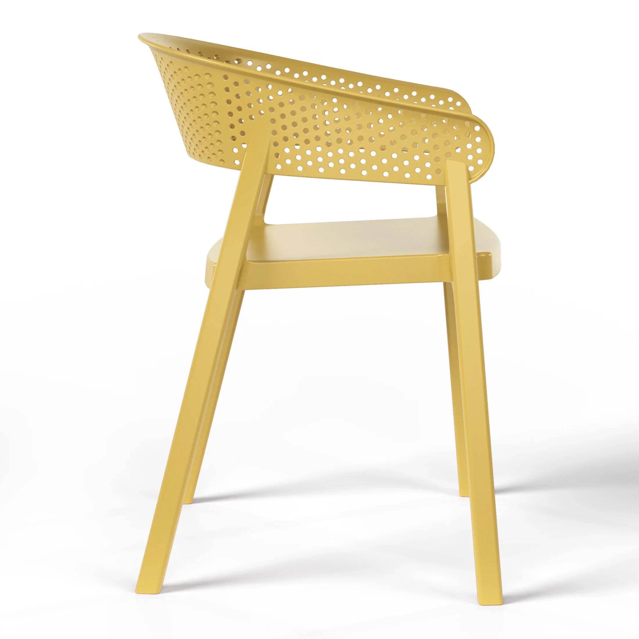 Sunshine Outdoor Modern Stackable Plastic Resin Patio Dining Armchair (Set of 2)