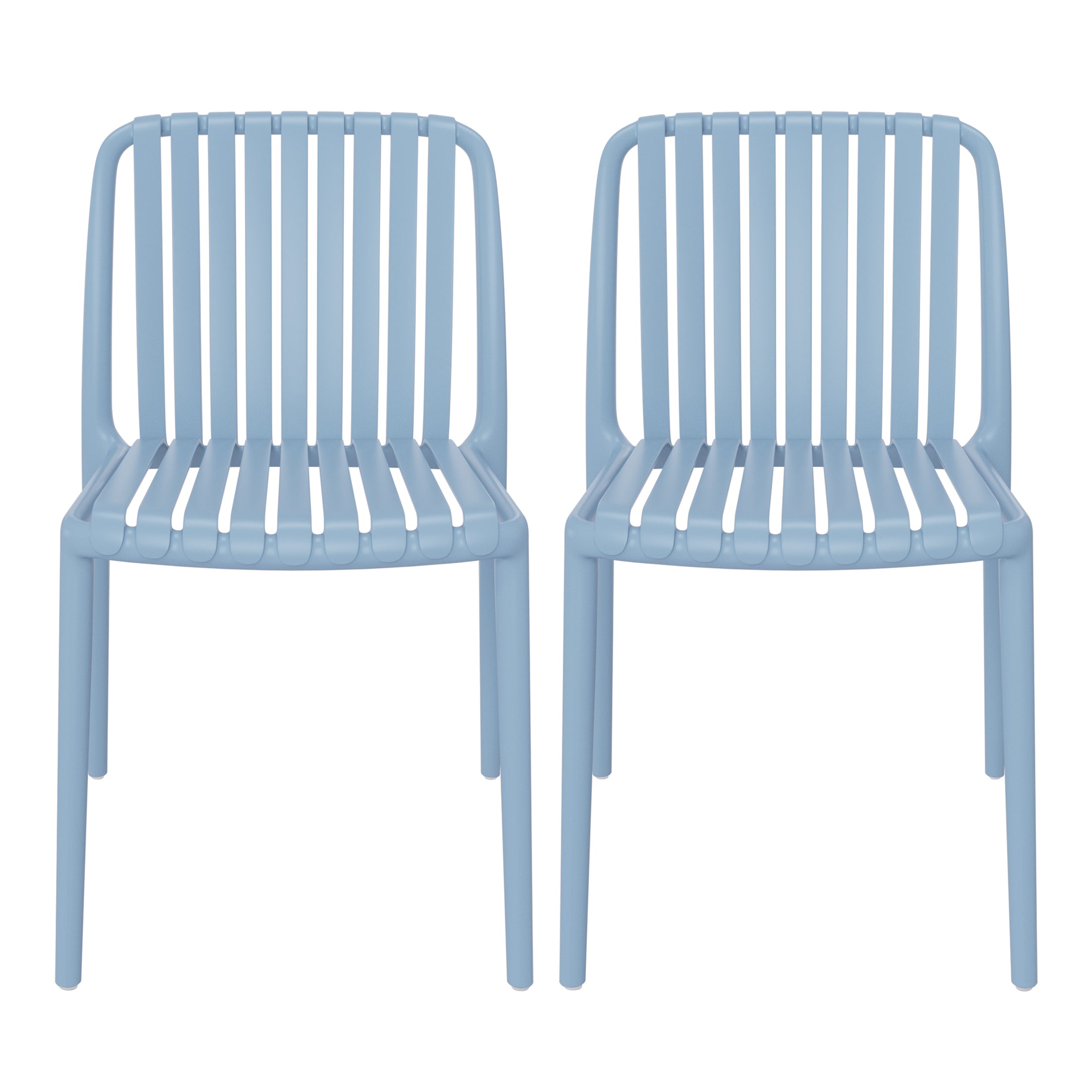 Sunshine Outdoor Stackable Polypropylene Plastic Dining Side Chairs (Set of 2)