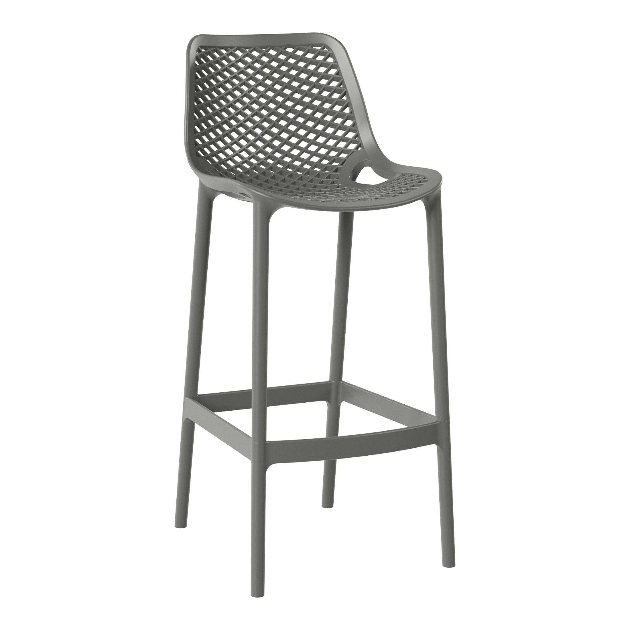 Sunshine 41.75" Outdoor Modern Polypropylene Plastic Patio Bar Height Stools (Set of 2)