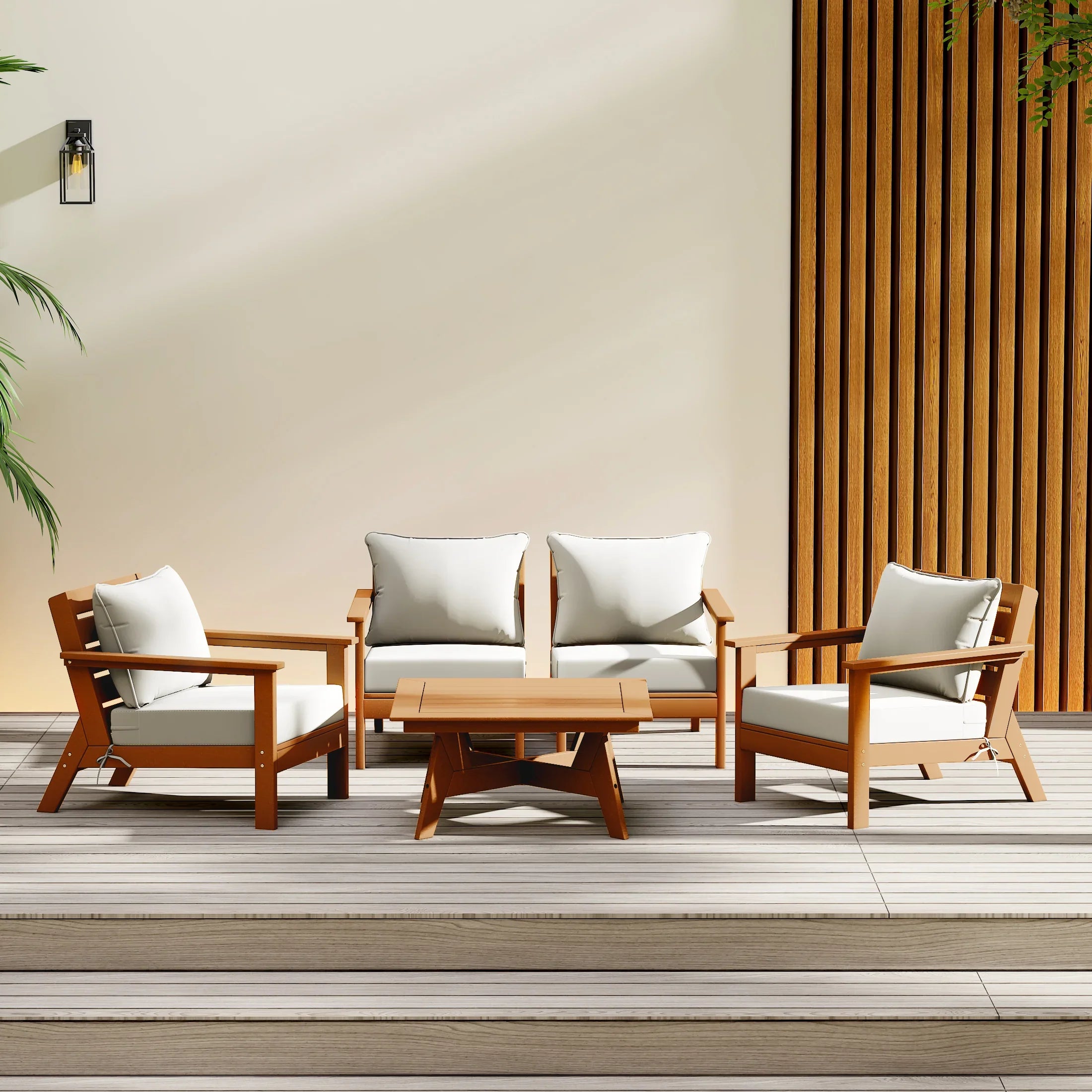 Portsmouth Outdoor 5-Piece Modular Sectional Patio Furniture Sofa Set