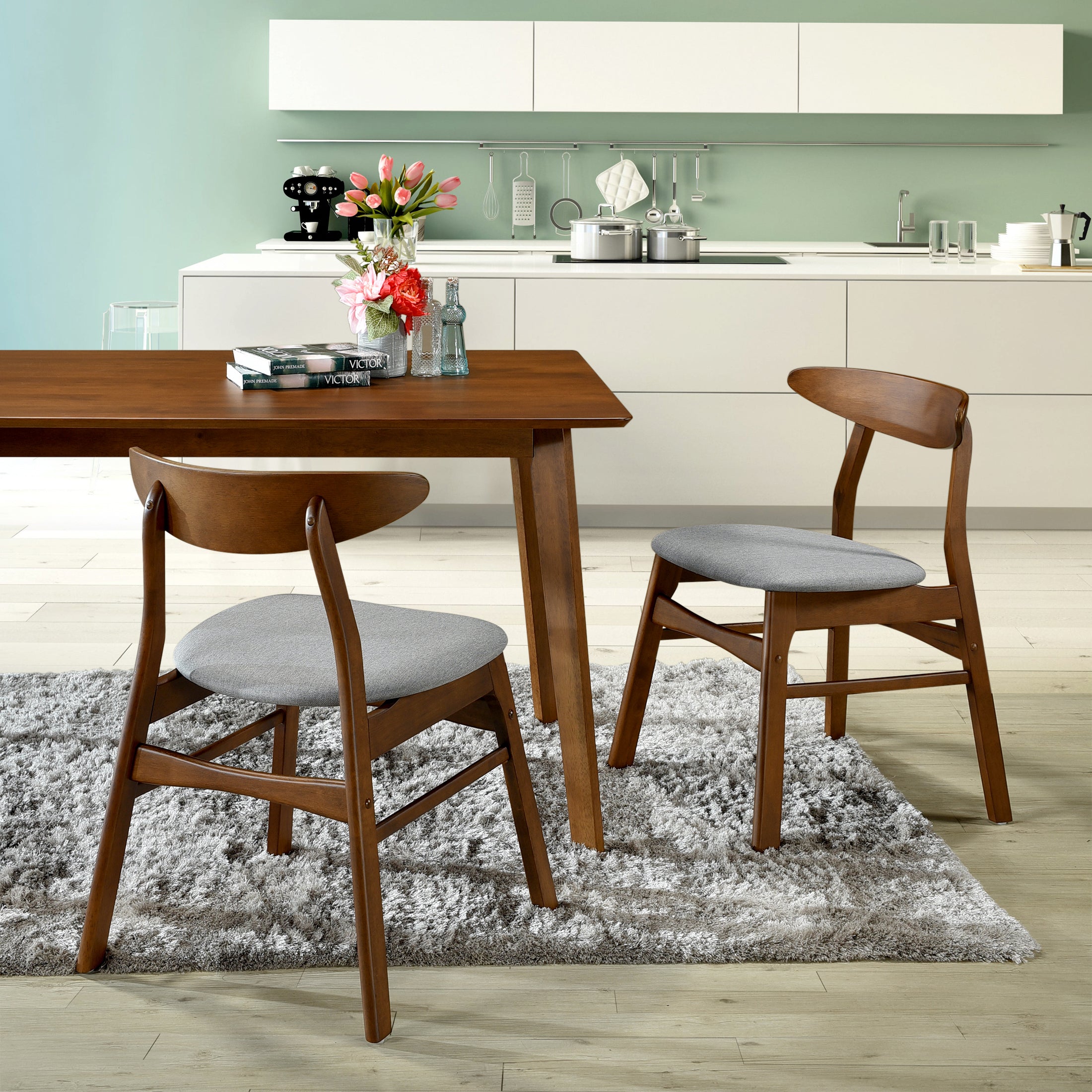 Scarsdale Linen fabric tufted upholstered side chairs ( 2 piece set )