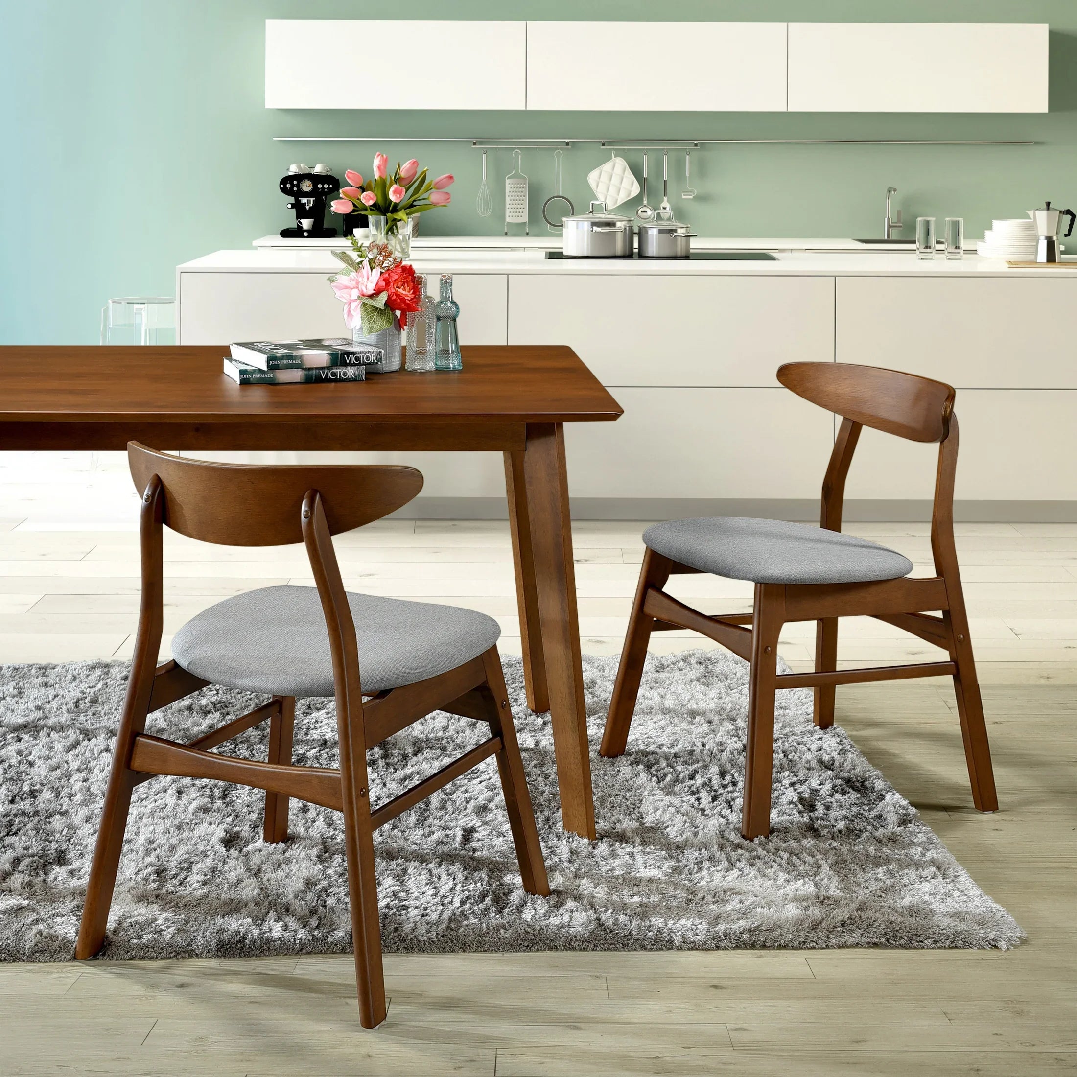Scarsdale Linen fabric tufted upholstered side chairs ( 2 piece set )