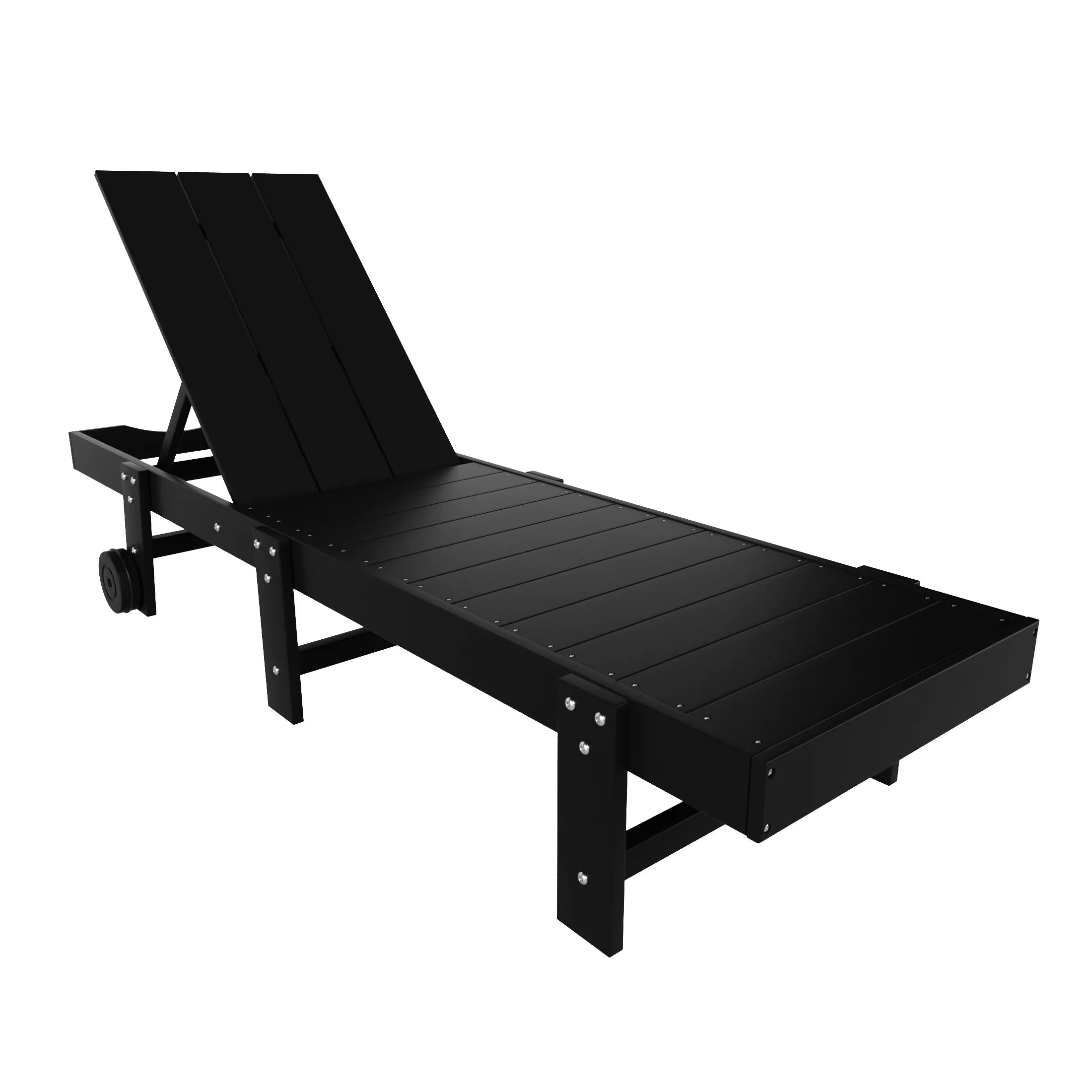 Palms Modern Poly Reclining Chaise Lounge With Wheels