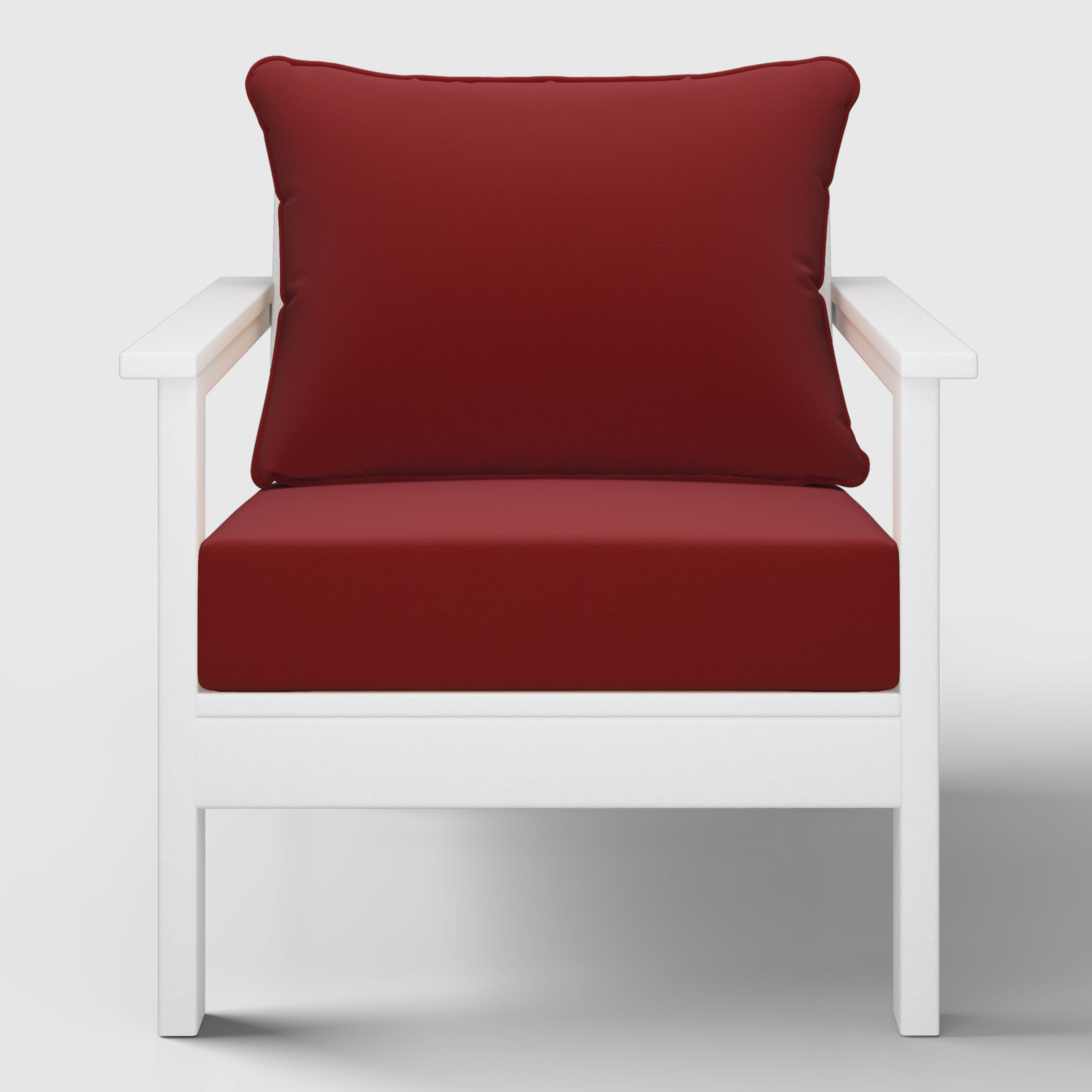 Portsmouth Outdoor Modern HDPE Patio Club Chair with Deep Seat Cushions