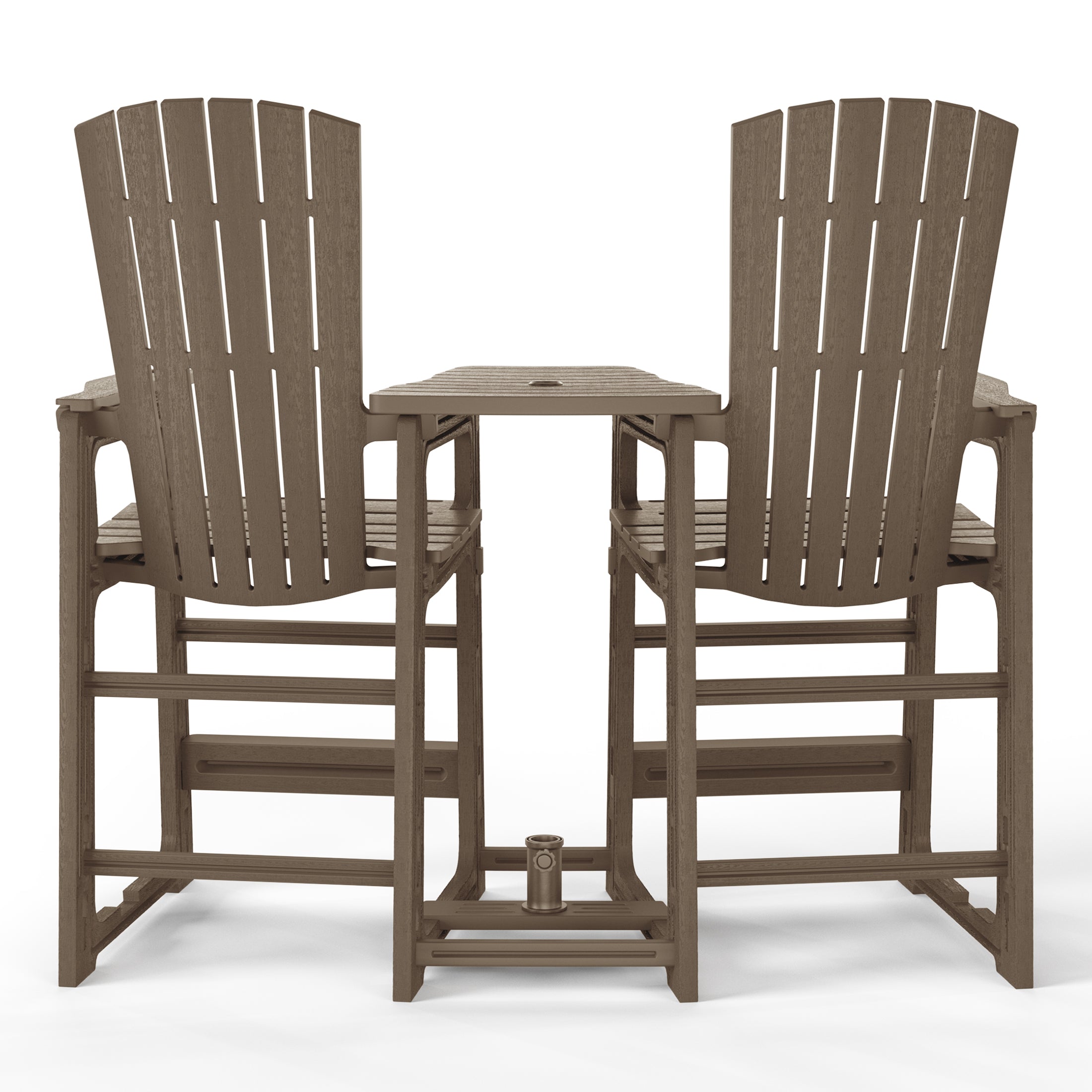 Cayman Outdoor Tall Adirondack Chairs With Connecting Table Tray (Set of 2)