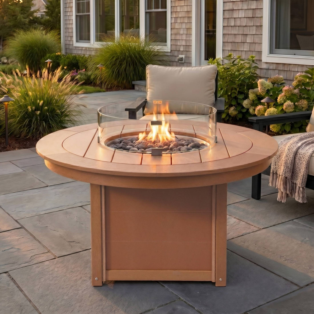 Sol 47" Modern Outdoor 55,000 BTU Patio Propane Round Fire Pit Table