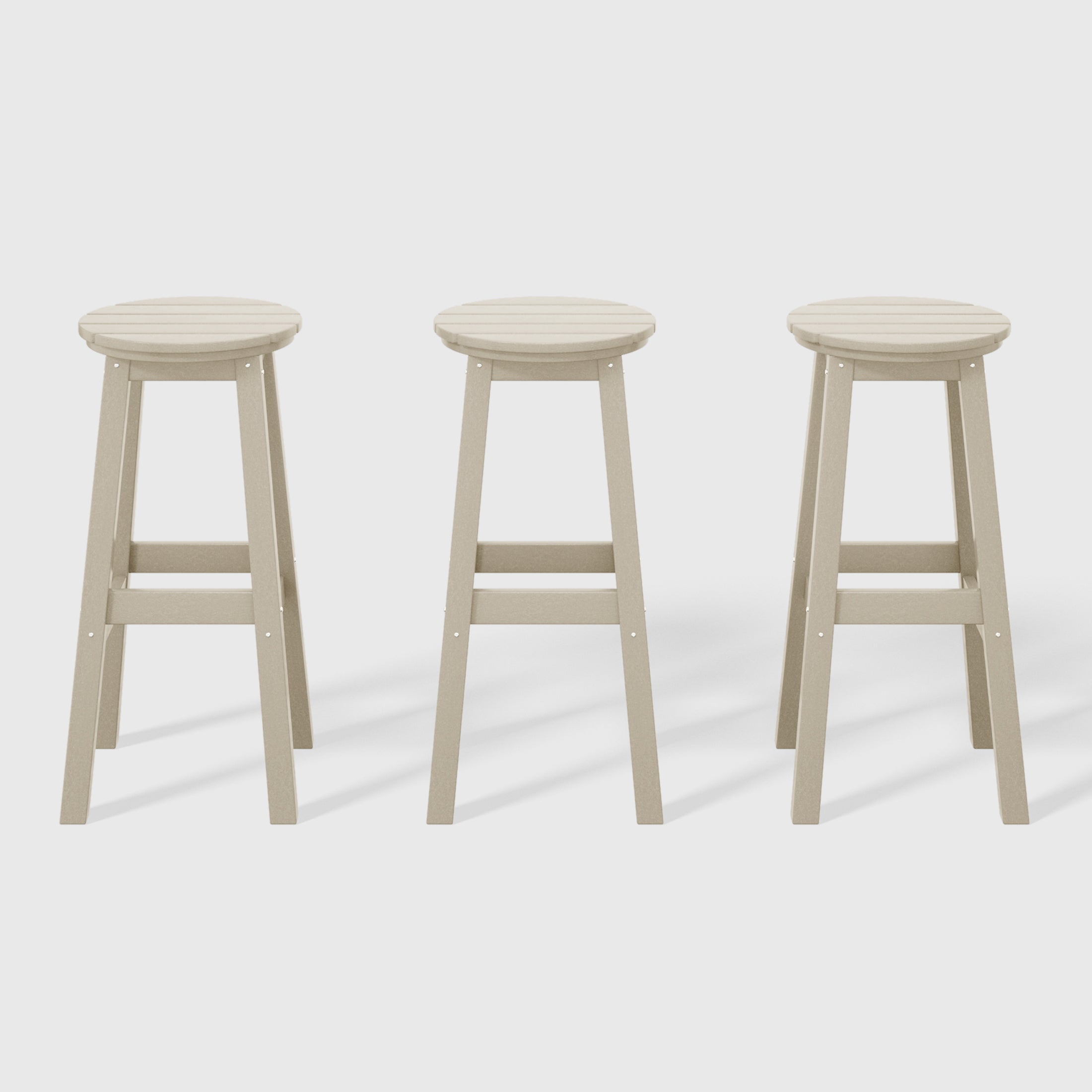 Paradise 29" HDPE Outdoor Patio Round Bar Stool Set of 3