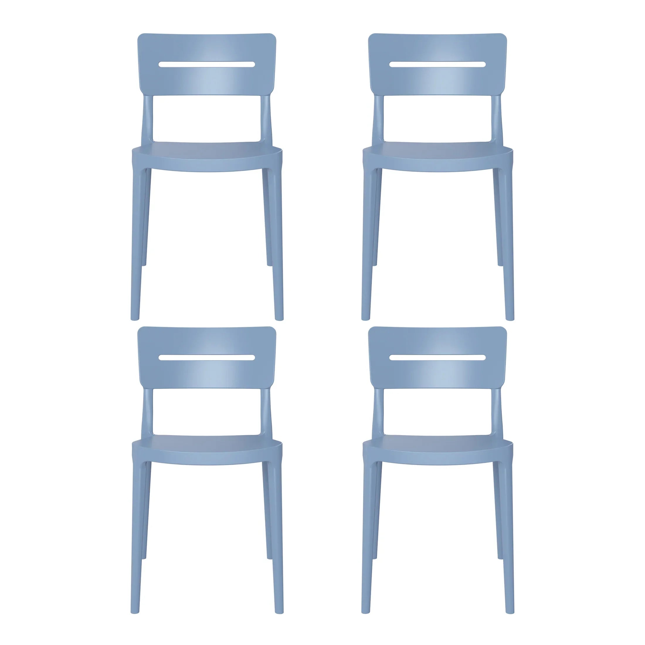 Sunshine Outdoor Modern Stackable Plastic Patio Dining Chairs (Set of 4)