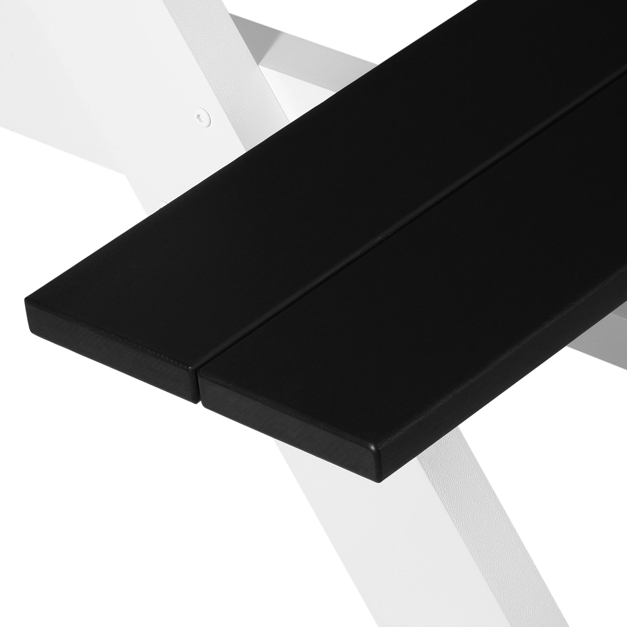 Macon Outdoor 70" HDPE Plastic Picnic Table Bench With Umbrella Hole