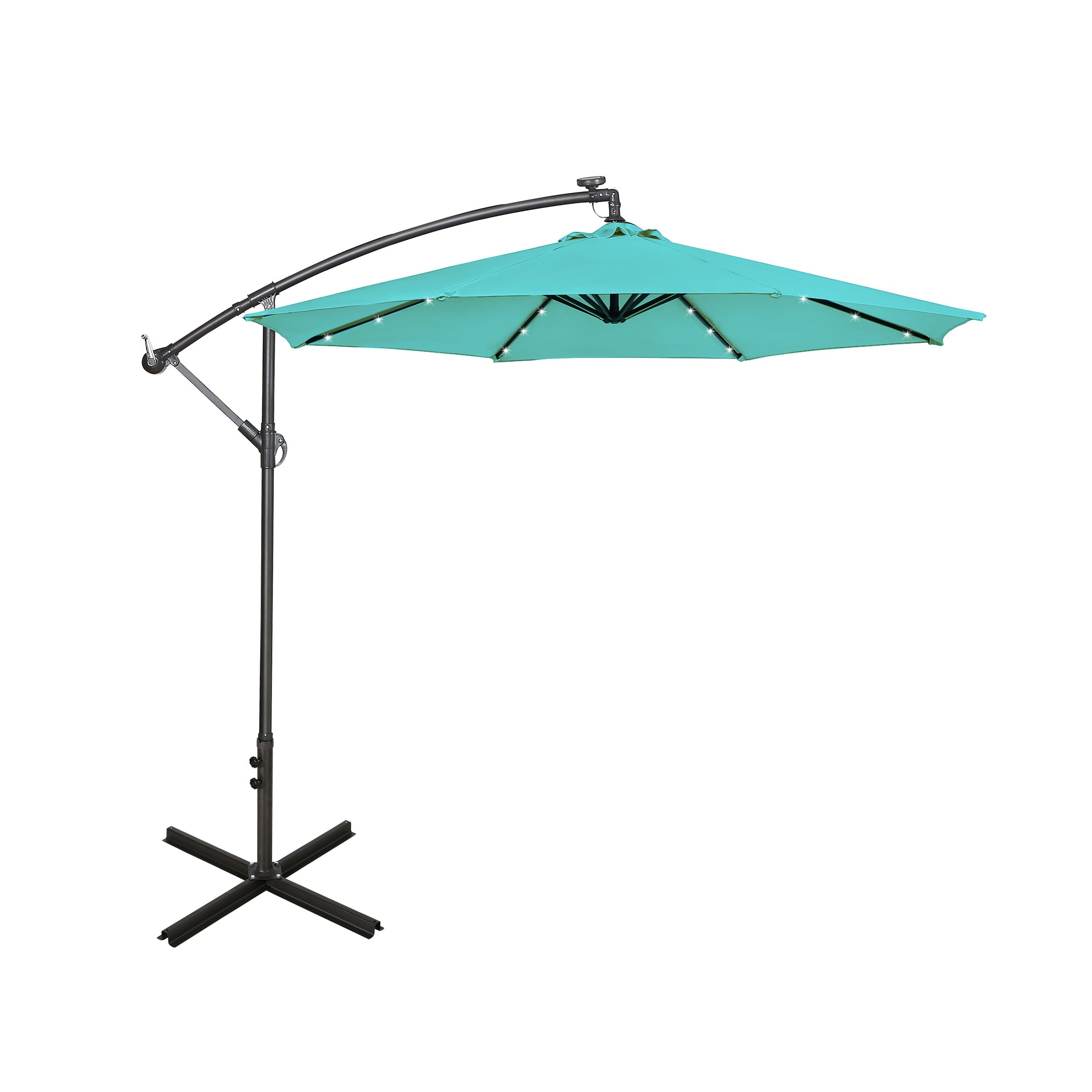 Westlake 10 ft. Outdoor / Paito Cantilever Hanging Umbrella with Solar Power LED lights