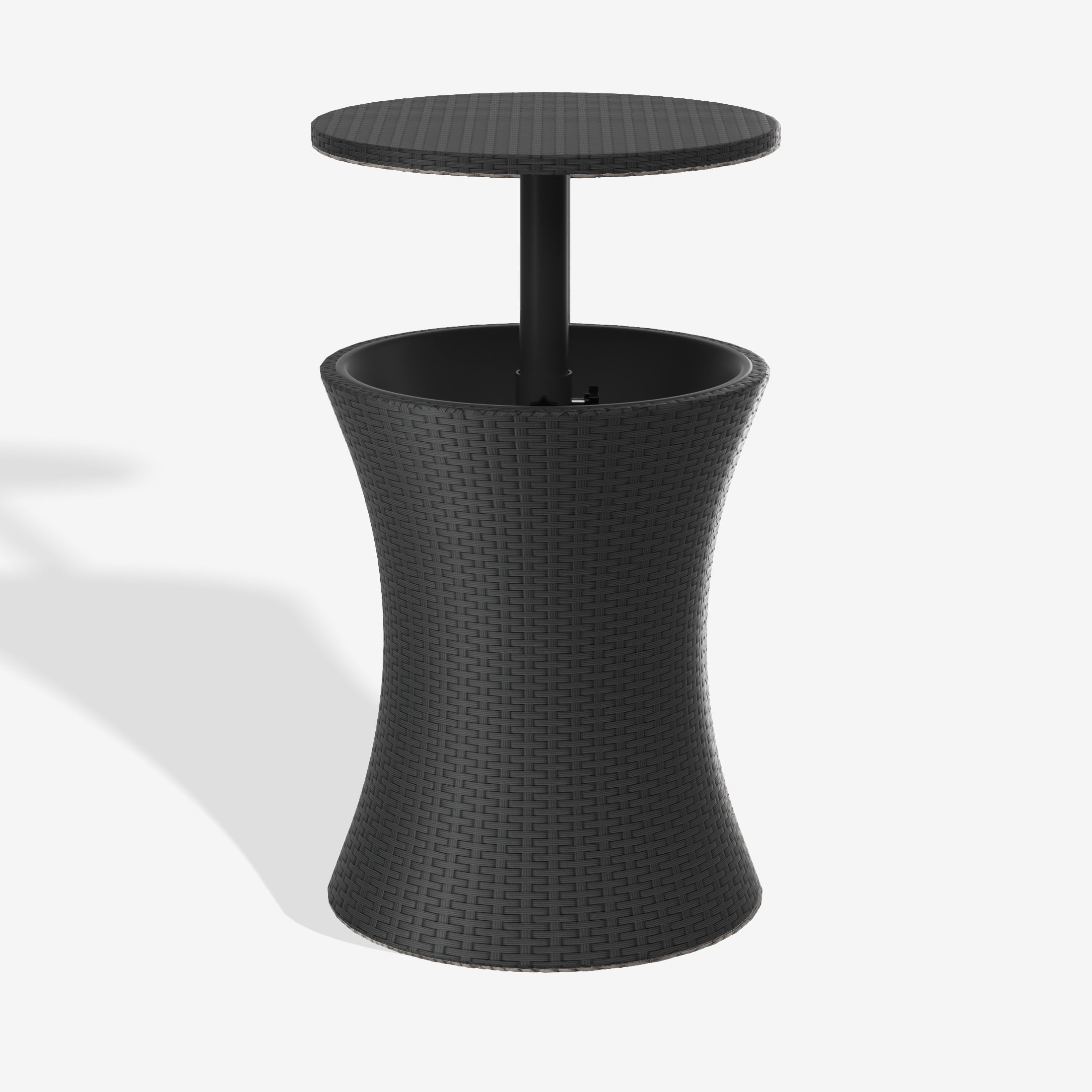 Wynston PE Rattan Wicker Adjustable Outdoor Bar Cooler Side Table