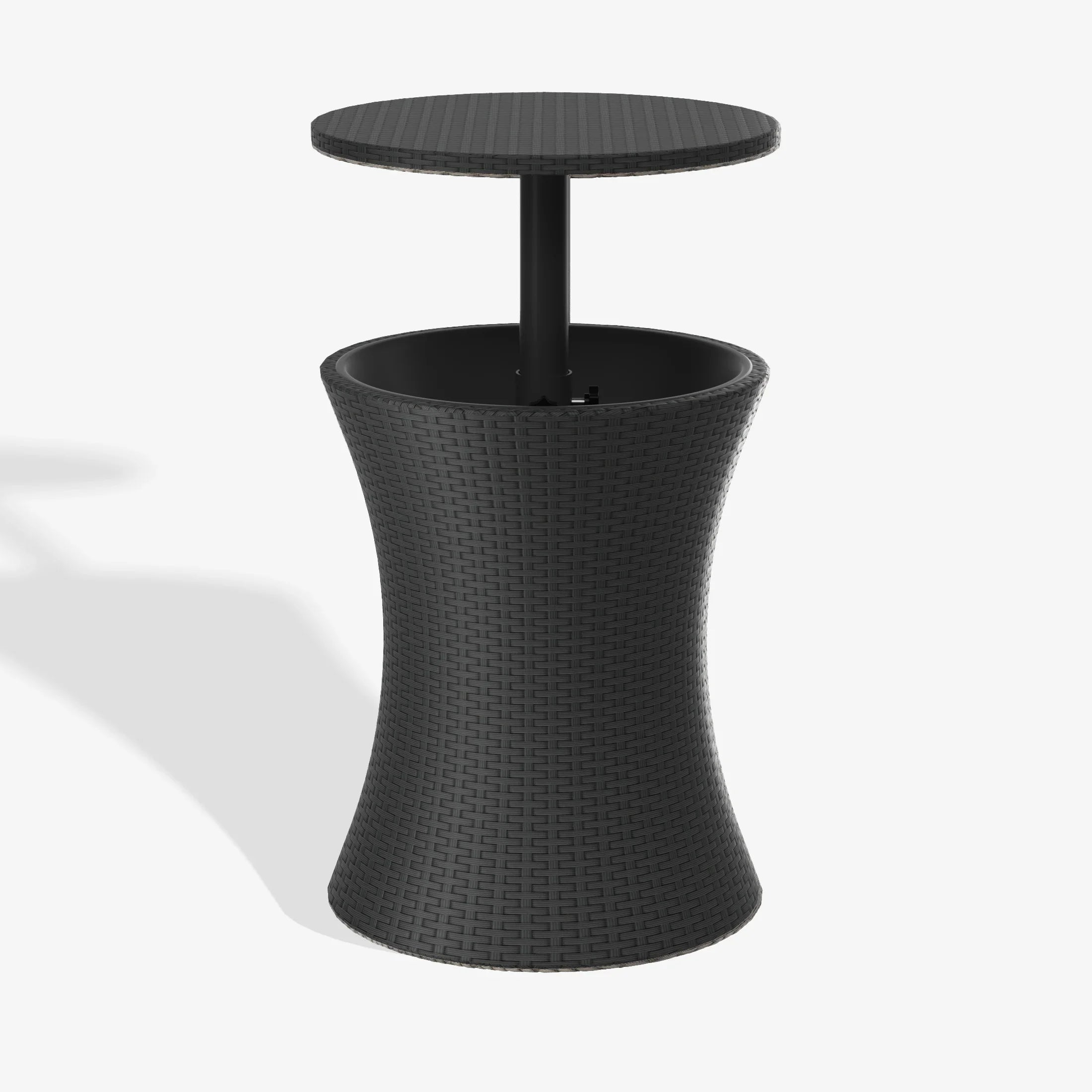 Wynston PE Rattan Wicker Adjustable Outdoor Bar Cooler Side Table