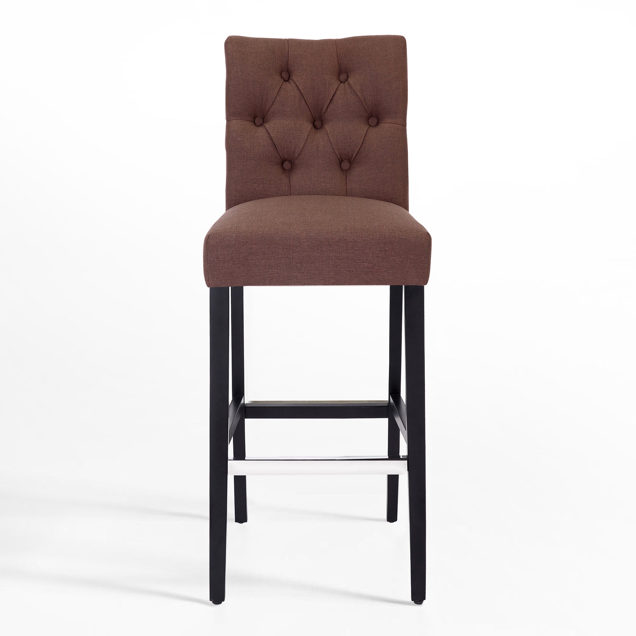 Bellmount 29" Linen Fabric Tufted Bar Stool,Black