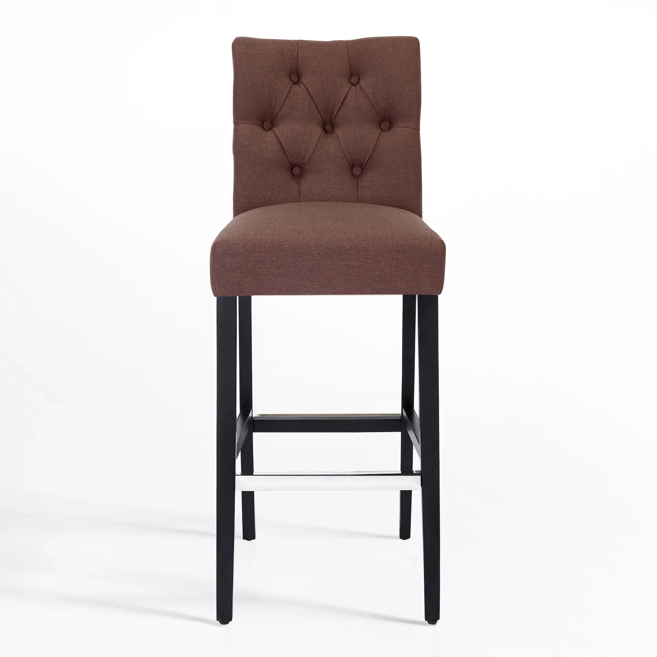 Bellmount 29" Linen Fabric Tufted Bar Stool,Black