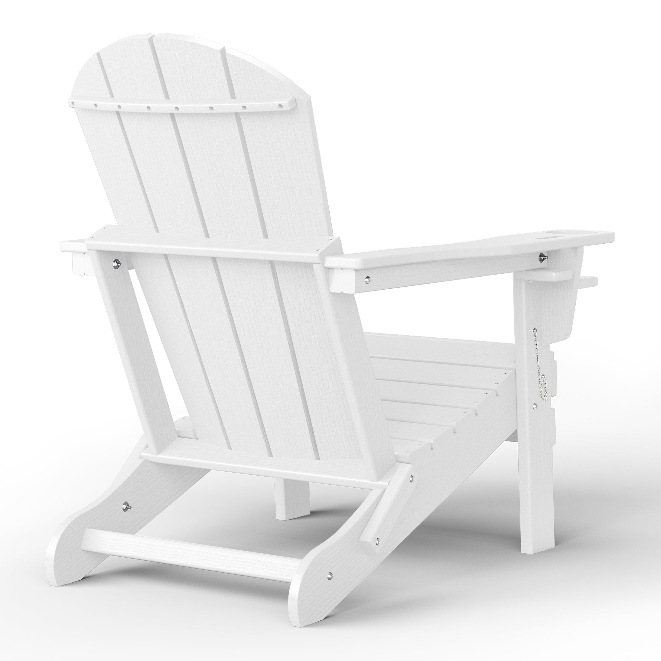 Rockport Outdoor Patio HDPE Resin Folding Adirondack Chairs With Cup Holder and Phone Holder (Set of Four)