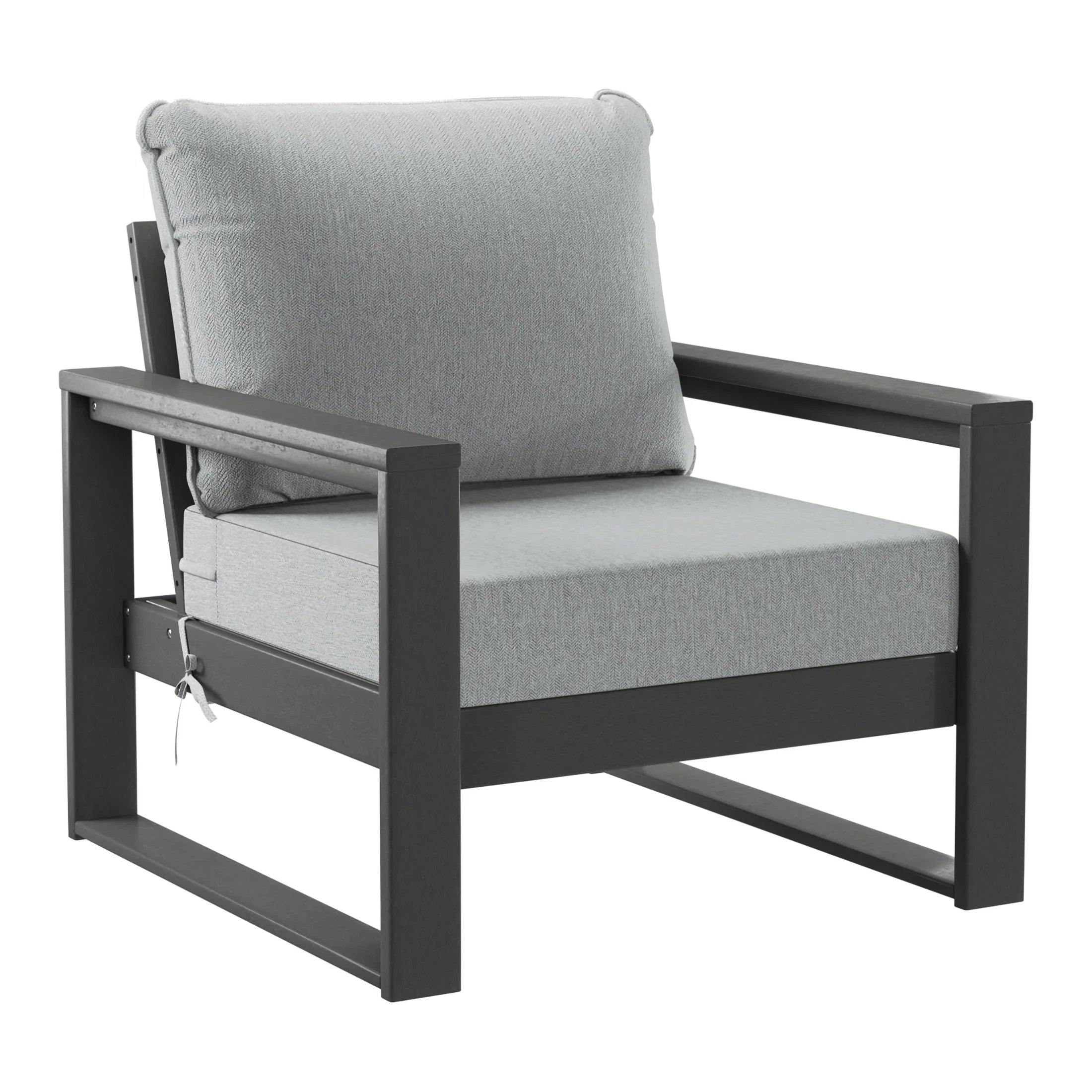 Rockaway Outdoor Modern 3-Piece HDPE Patio Sofa Set with Side Table