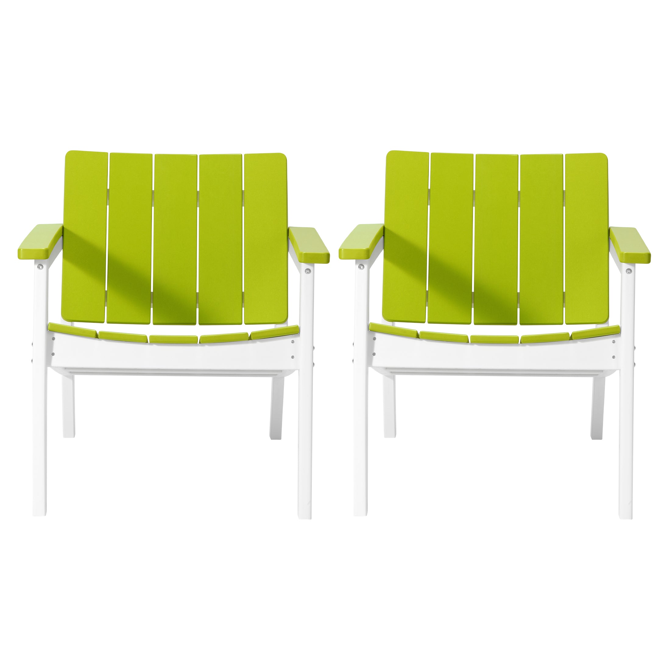 Seaside Outdoor HDPE Modern Patio Club Armchairs (Set of 2)
