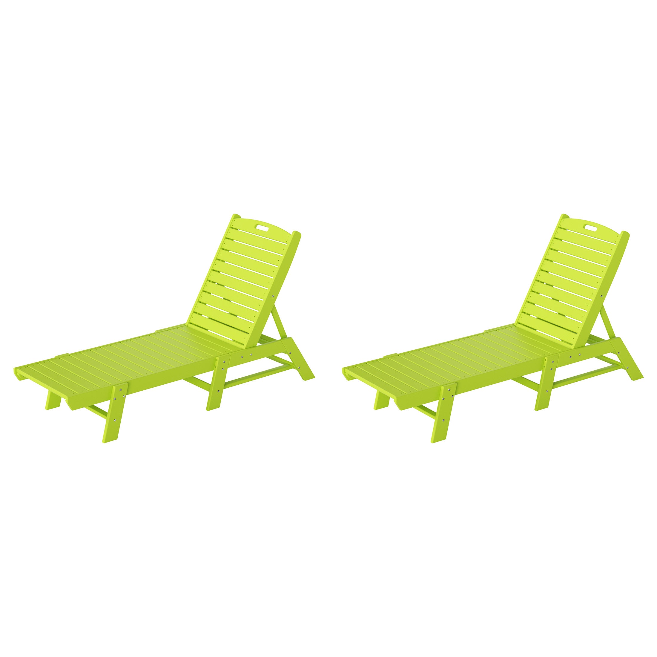 Paradise Poly Reclining Outdoor Patio Chaise Lounge Chair Adjustable (Set of 2)