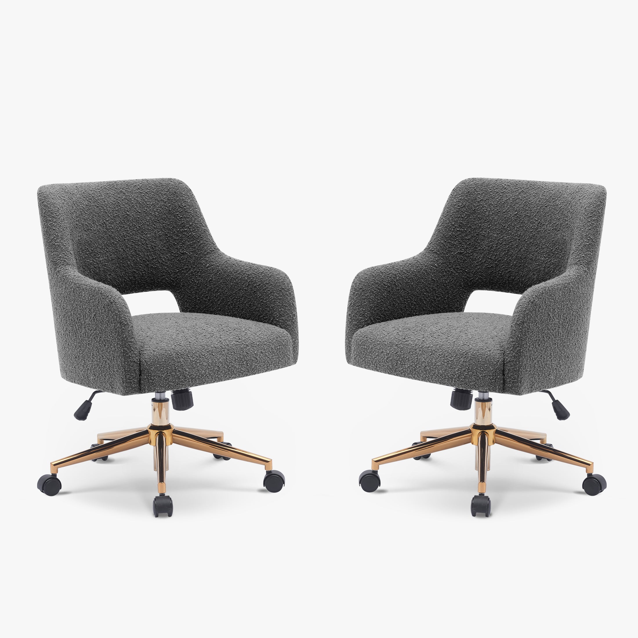 Amélie Mid-Century Modern Swivel Office Vanity Chair with Wheels