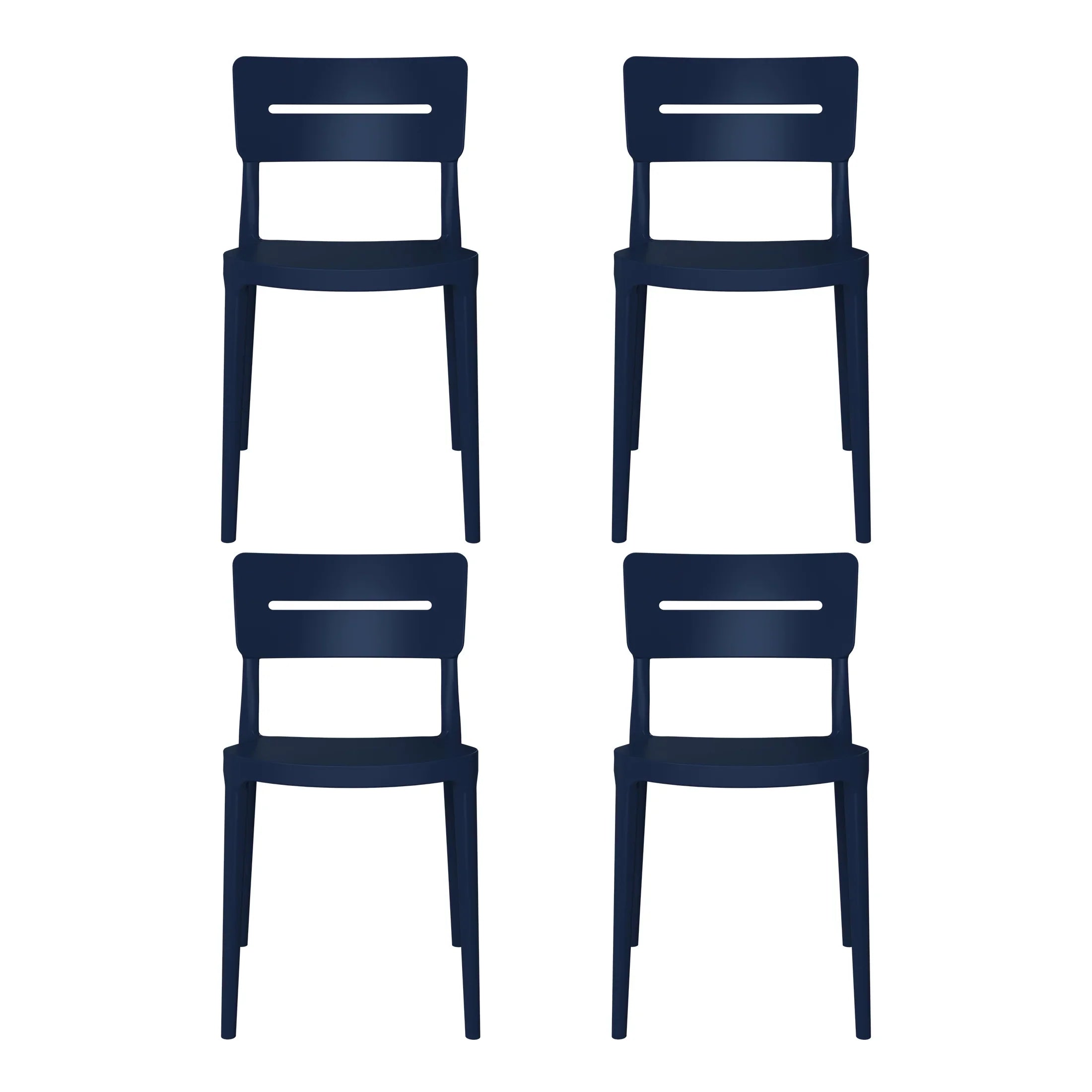 Sunshine Outdoor Modern Stackable Plastic Patio Dining Chairs (Set of 4)