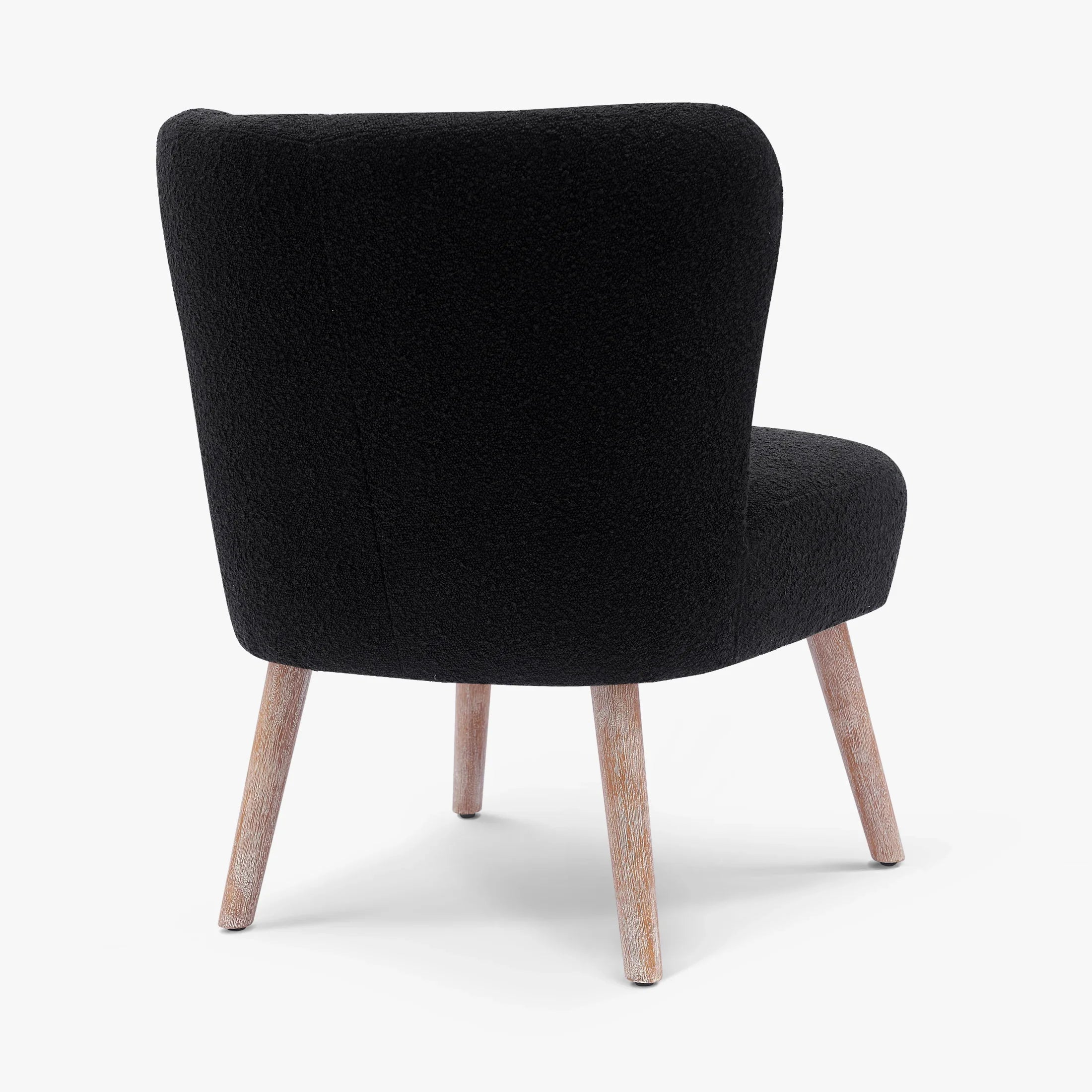 Amélie Mid-Century Boucle Accent Chair with Ottoman Foot Stool Set