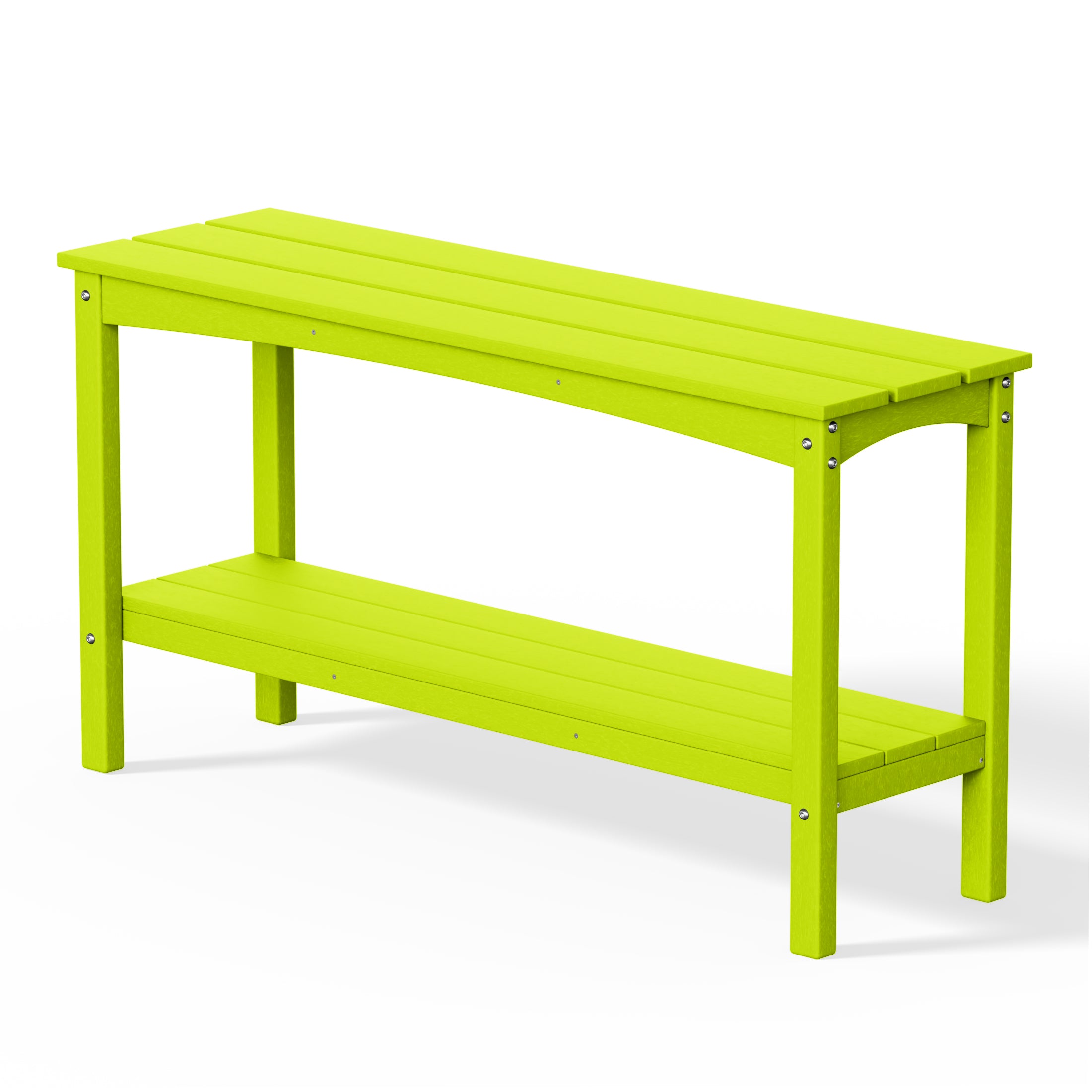 Paradise 55" Outdoor Patio HDPE Adirondack 2-Tier Shelf Console Table