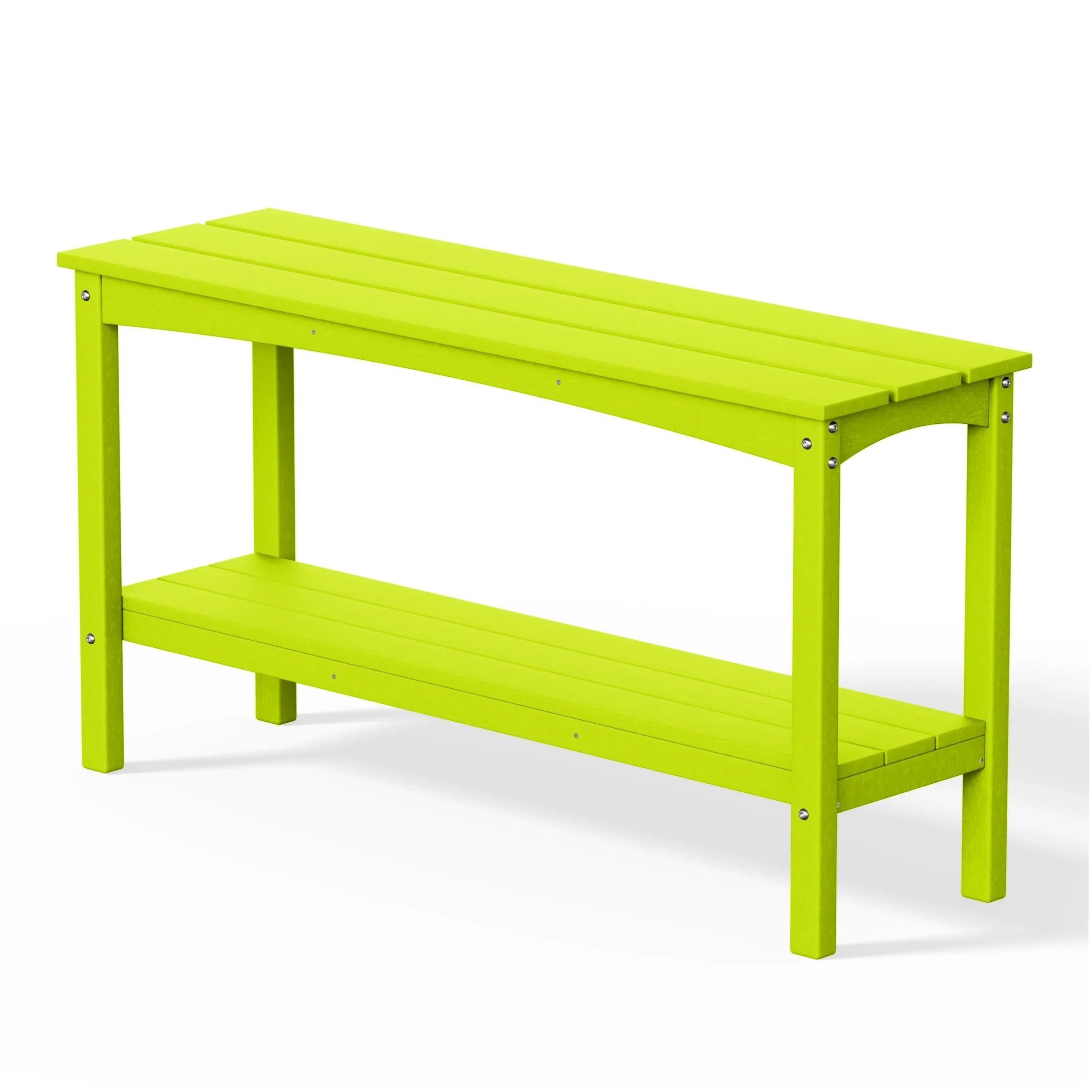 Paradise 55" Outdoor Patio HDPE Adirondack 2-Tier Shelf Console Table