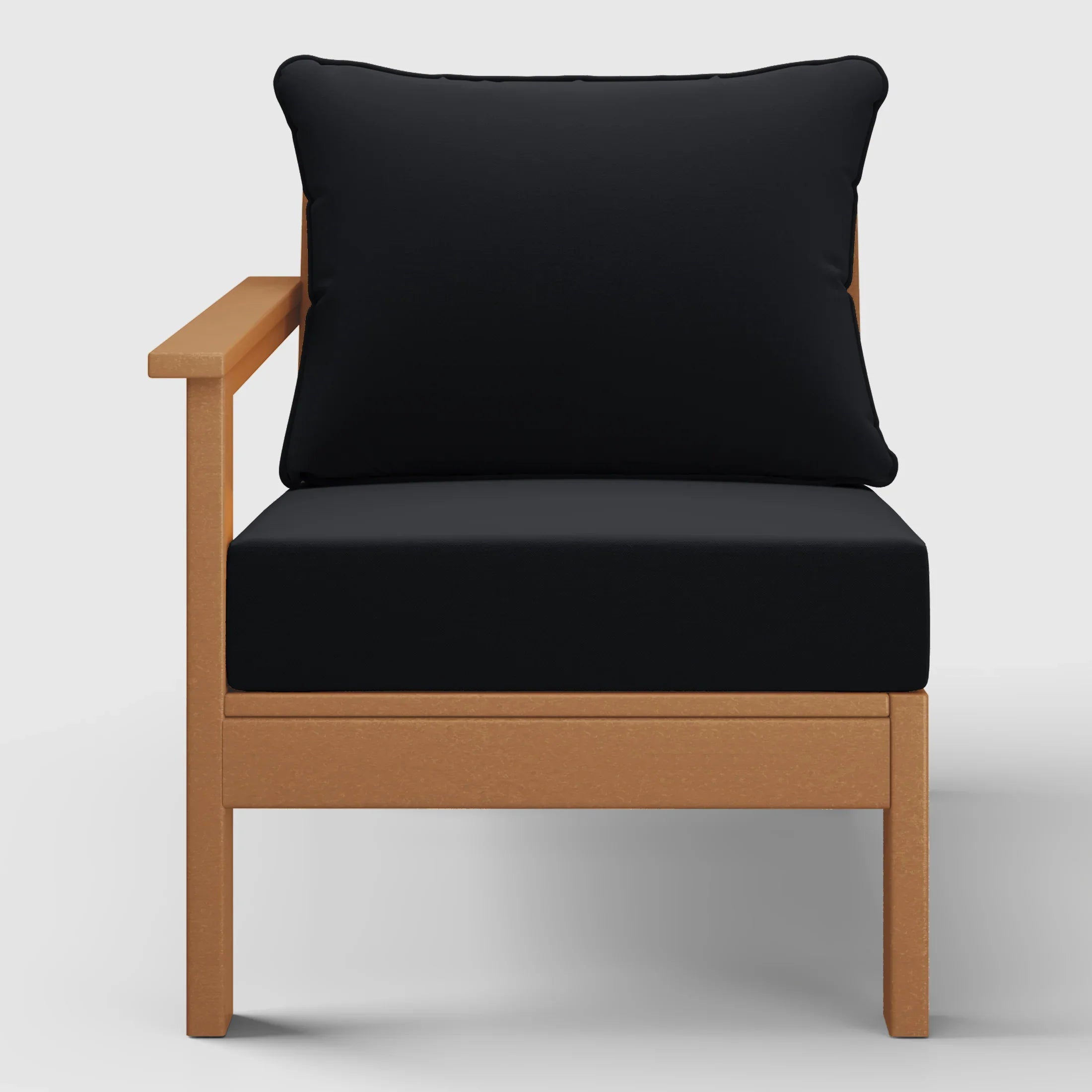 Portsmouth Outdoor Patio HDPE Left Arm Sectional Corner Club Chair with Patio Cushions