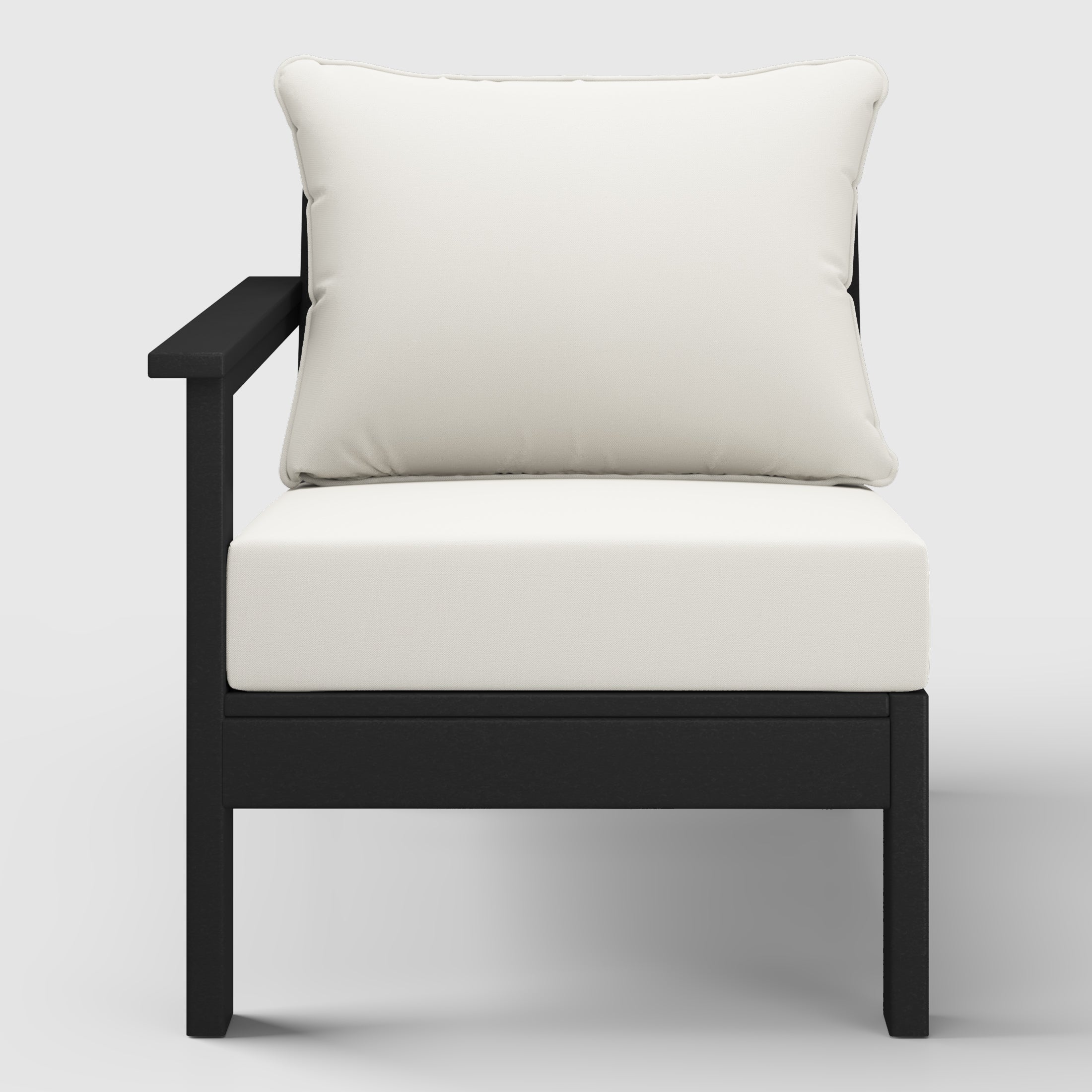 Portsmouth Outdoor Patio HDPE Left Arm Sectional Corner Club Chair with Patio Cushions