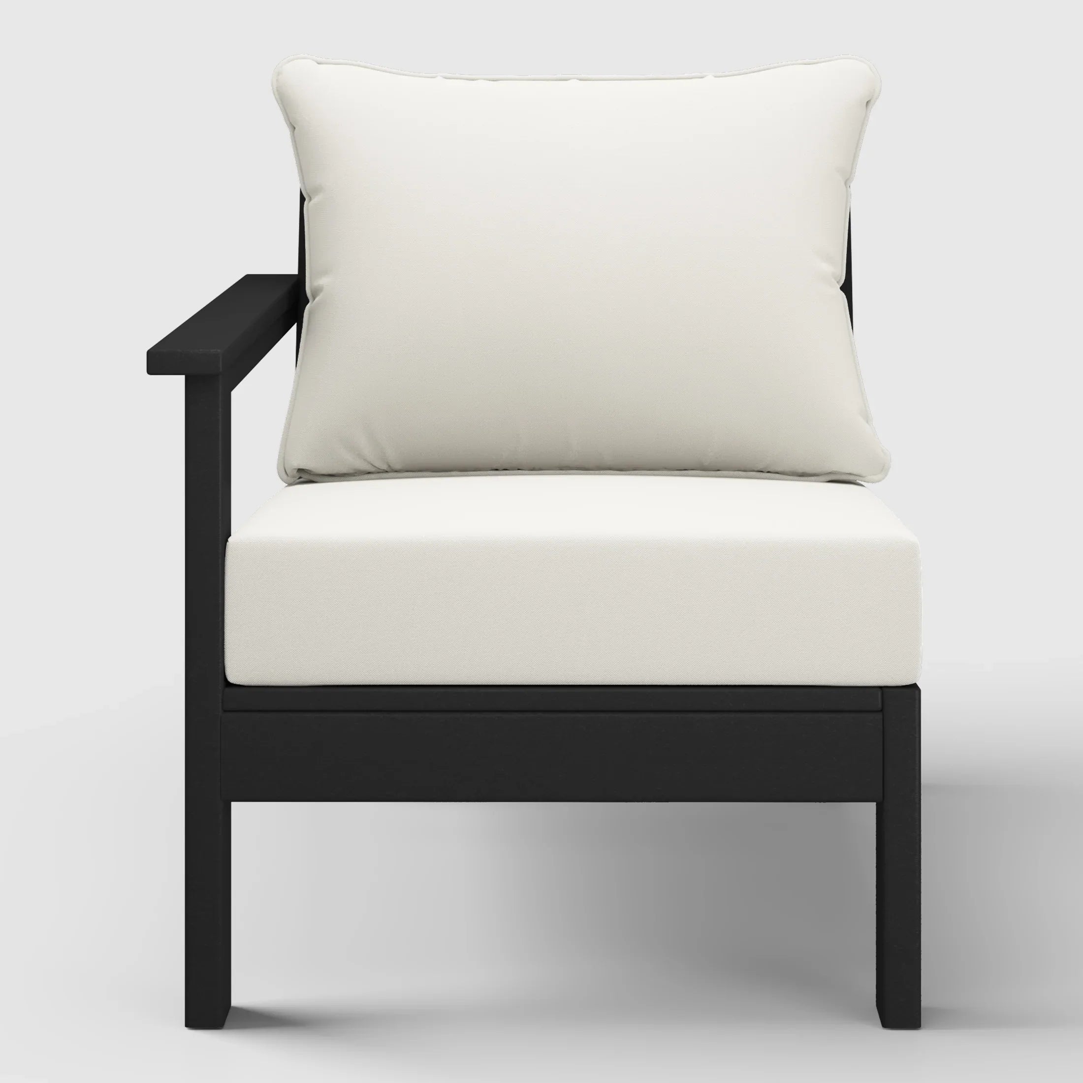 Portsmouth Outdoor Patio HDPE Left Arm Sectional Corner Club Chair with Patio Cushions