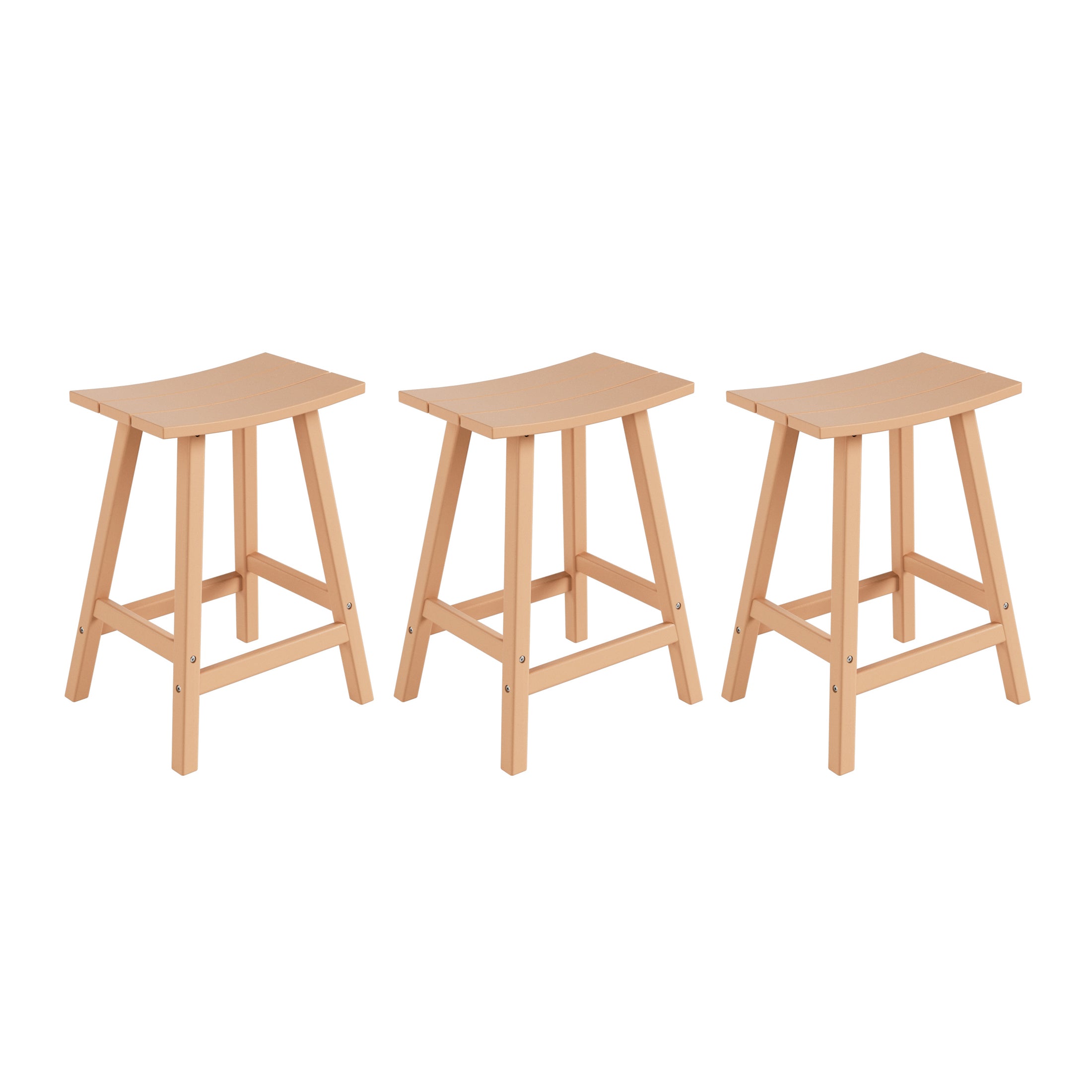 Paradise 24 Inch Counter High Saddle Stools (Set of 3)