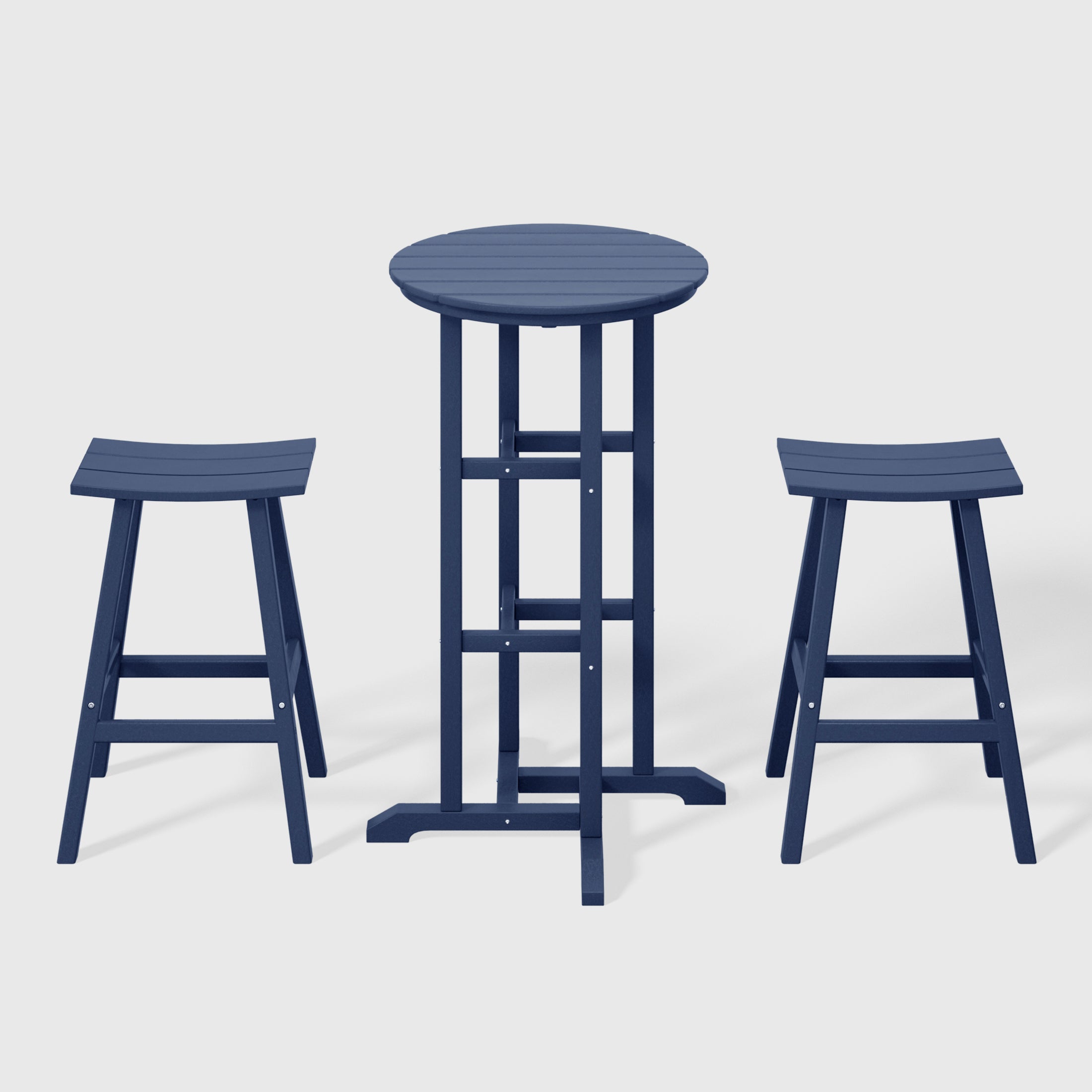 Paradise Outdoor Patio Bar Height Table and Bar Stool 3-Piece Dining Set