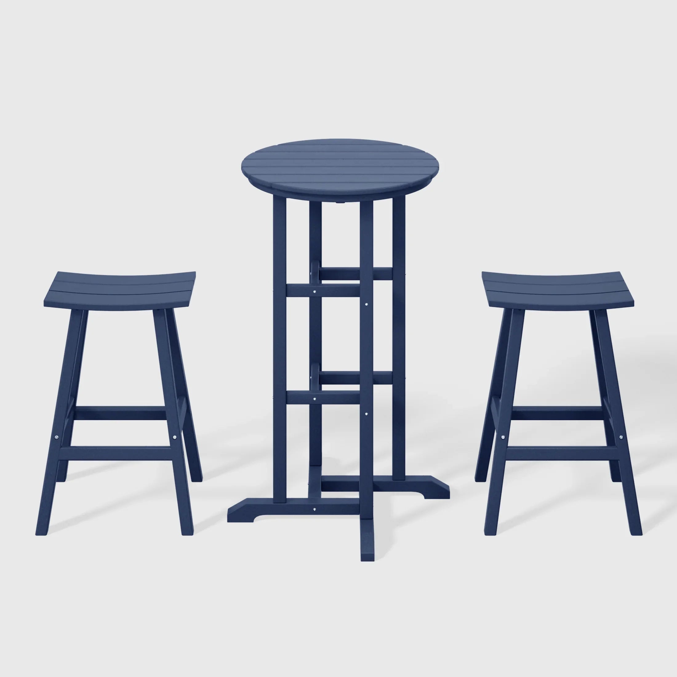 Paradise Outdoor Patio Bar Height Table and Bar Stool 3-Piece Dining Set