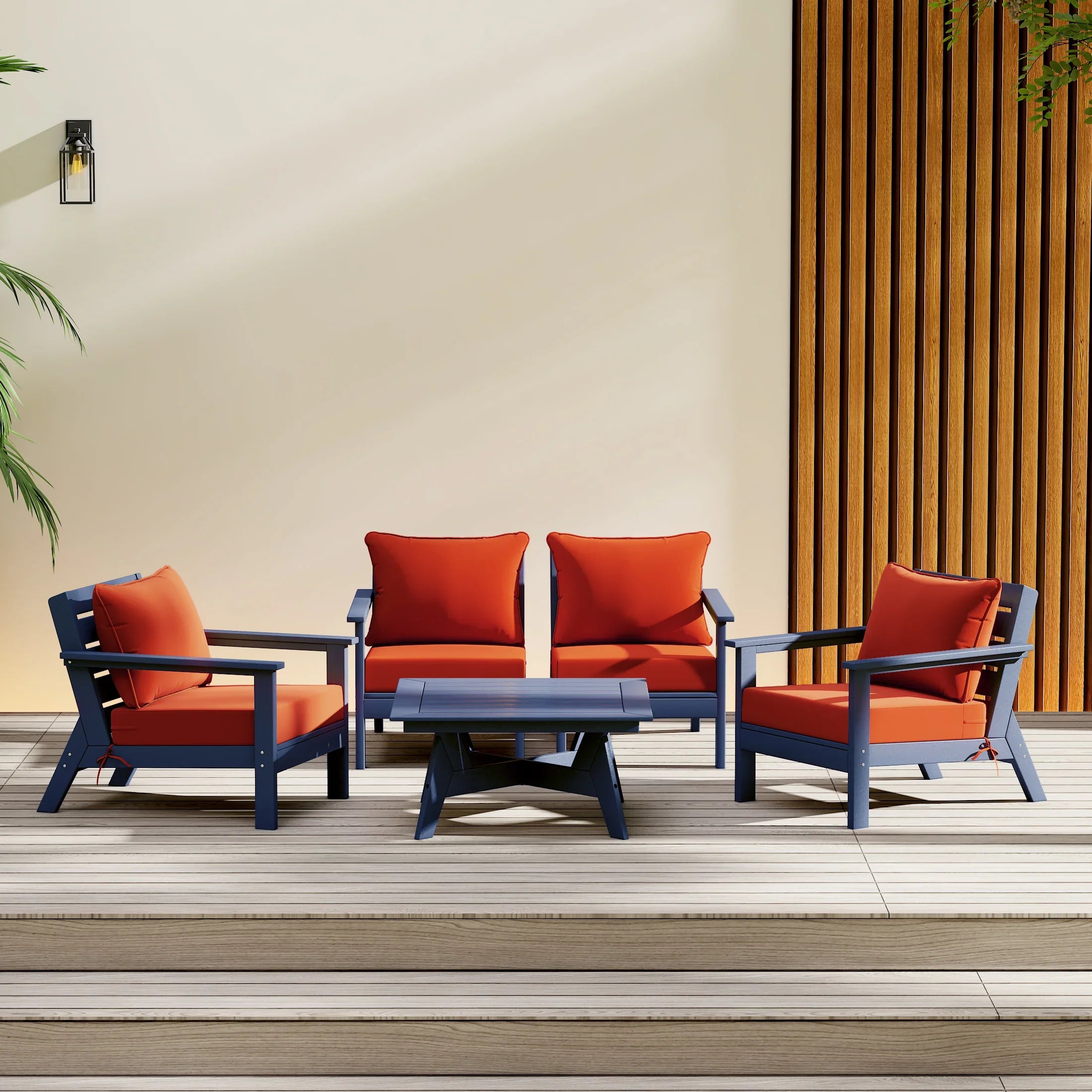 Portsmouth Outdoor 5-Piece Modular Sectional Patio Furniture Sofa Set
