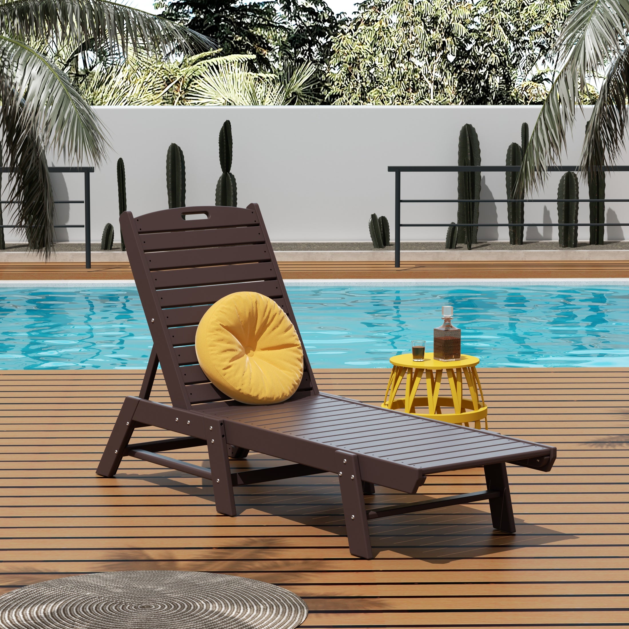 Paradise Poly Reclining Outdoor Patio Chaise Lounge Chair Adjustable
