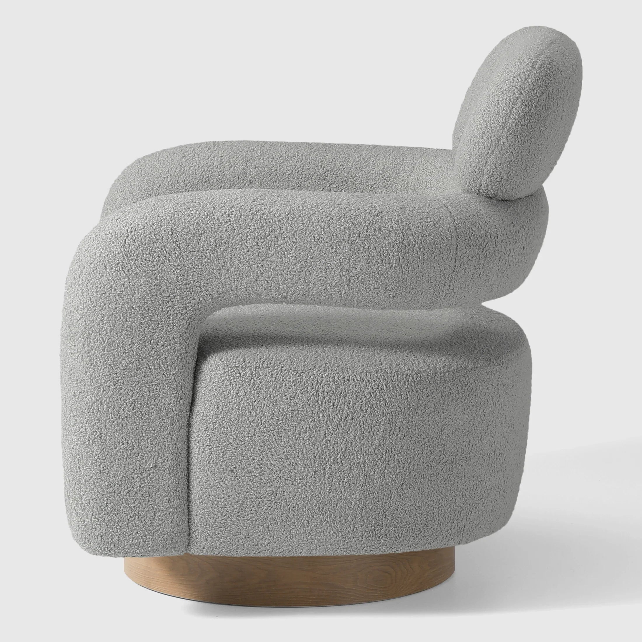 Celine Mid-Century Modern Sherpa Swivel Barrel Accent Chair With Storage Ottoman