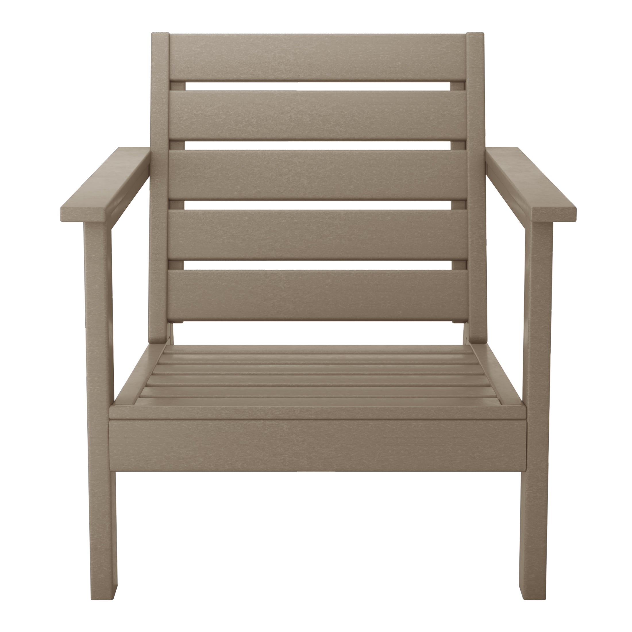 Portsmouth Outdoor Modern HDPE Patio Club Chair with Deep Seat Cushions