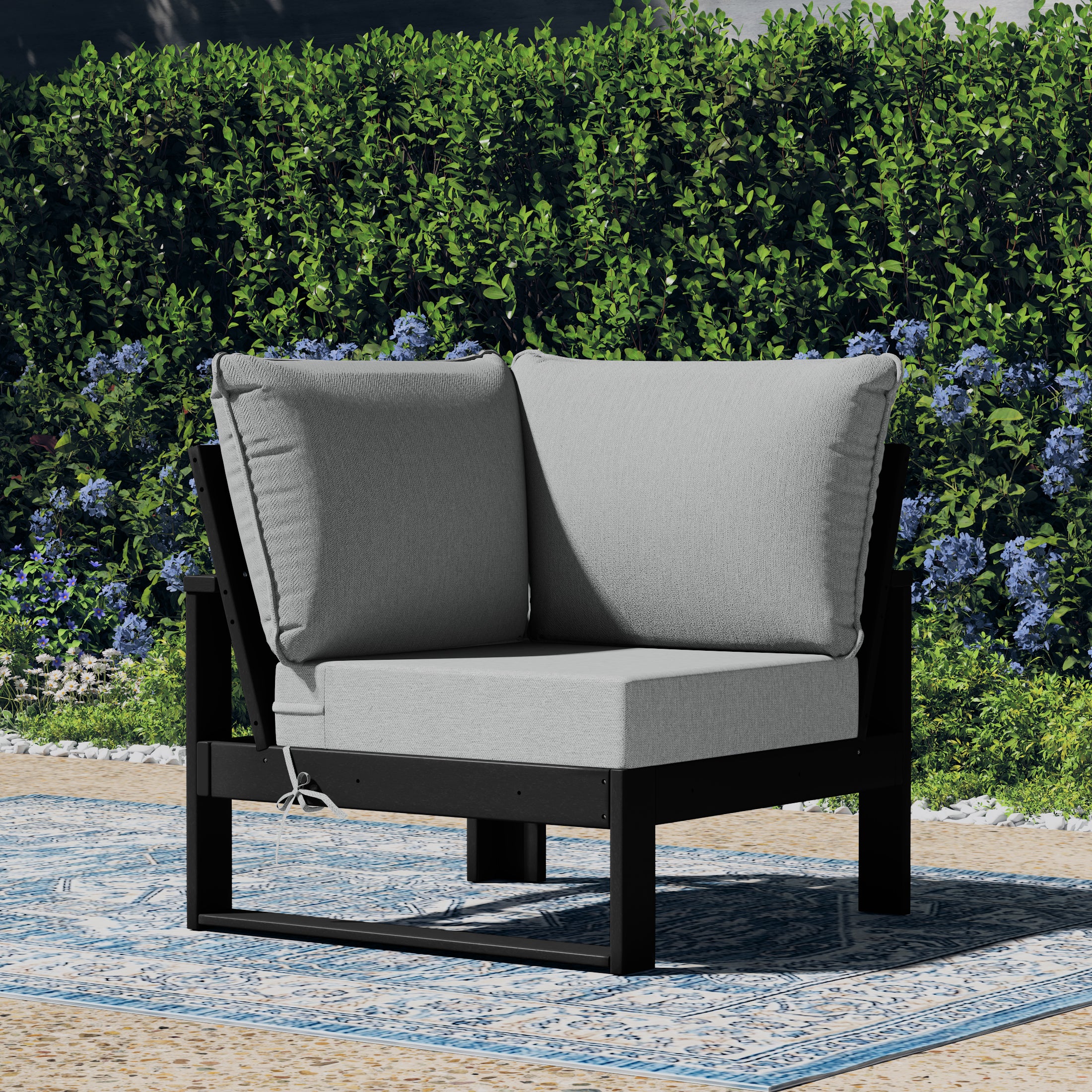 Rockaway Outdoor HDPE Sectional Corner Sofa Seat with Water-Proof Cushions