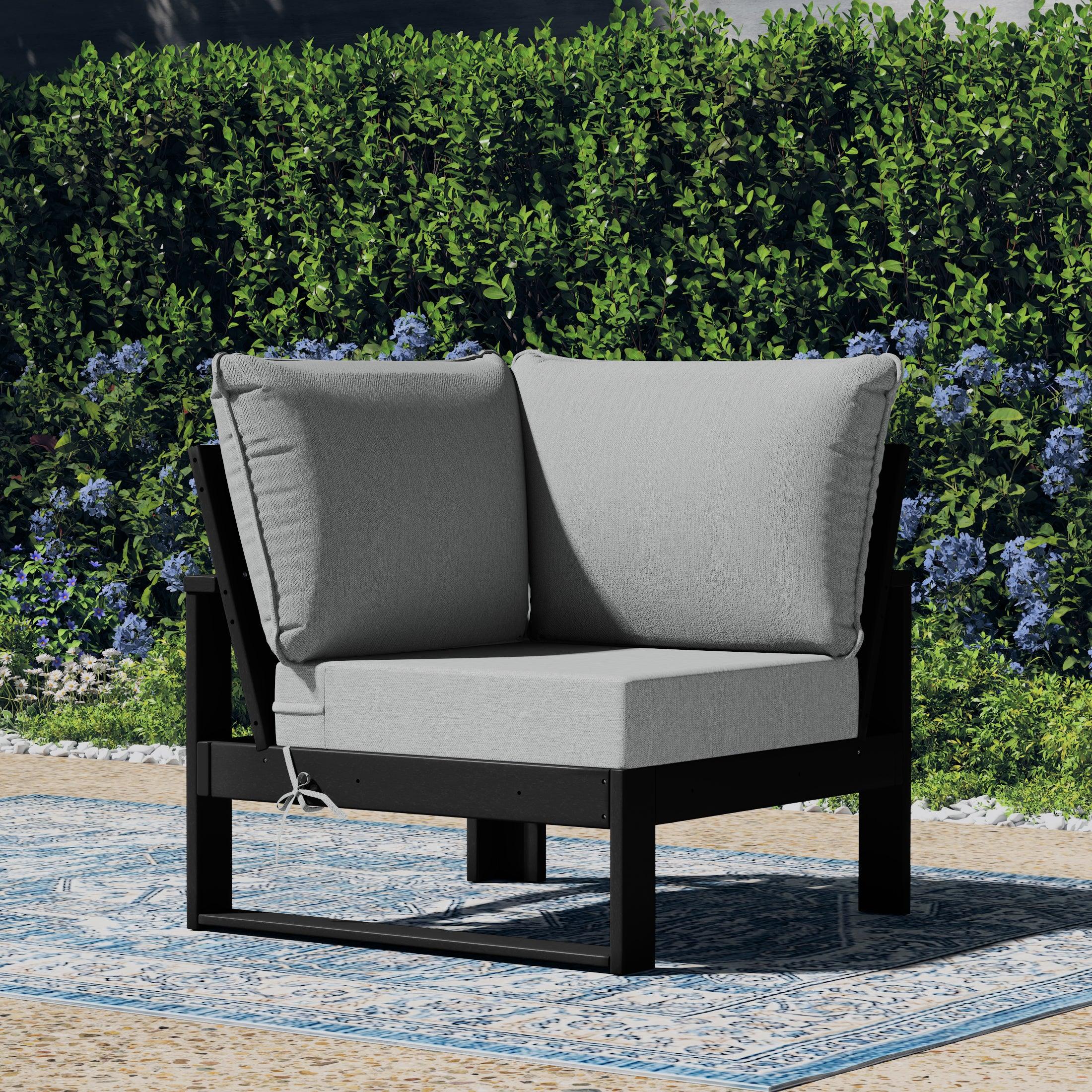 Rockaway Outdoor HDPE Sectional Corner Sofa Seat with Water-Proof Cushions