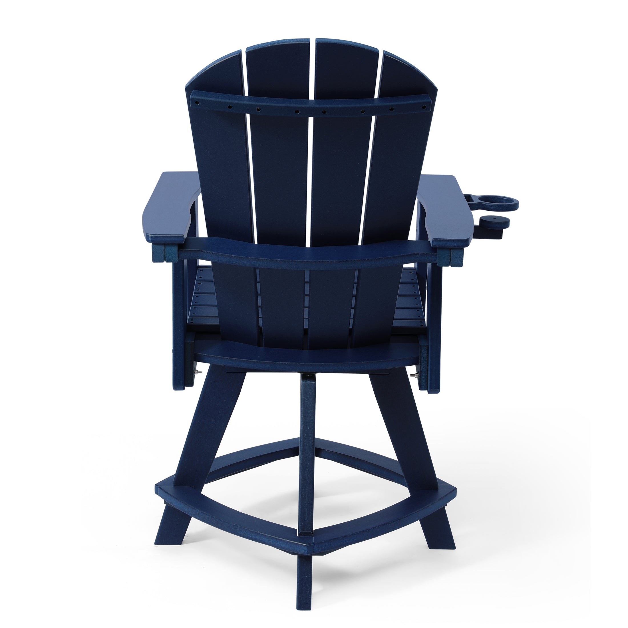 Paradise Outdoor HDPE Adirondack Swivel Counter Height Bar Chair With Cup Holder