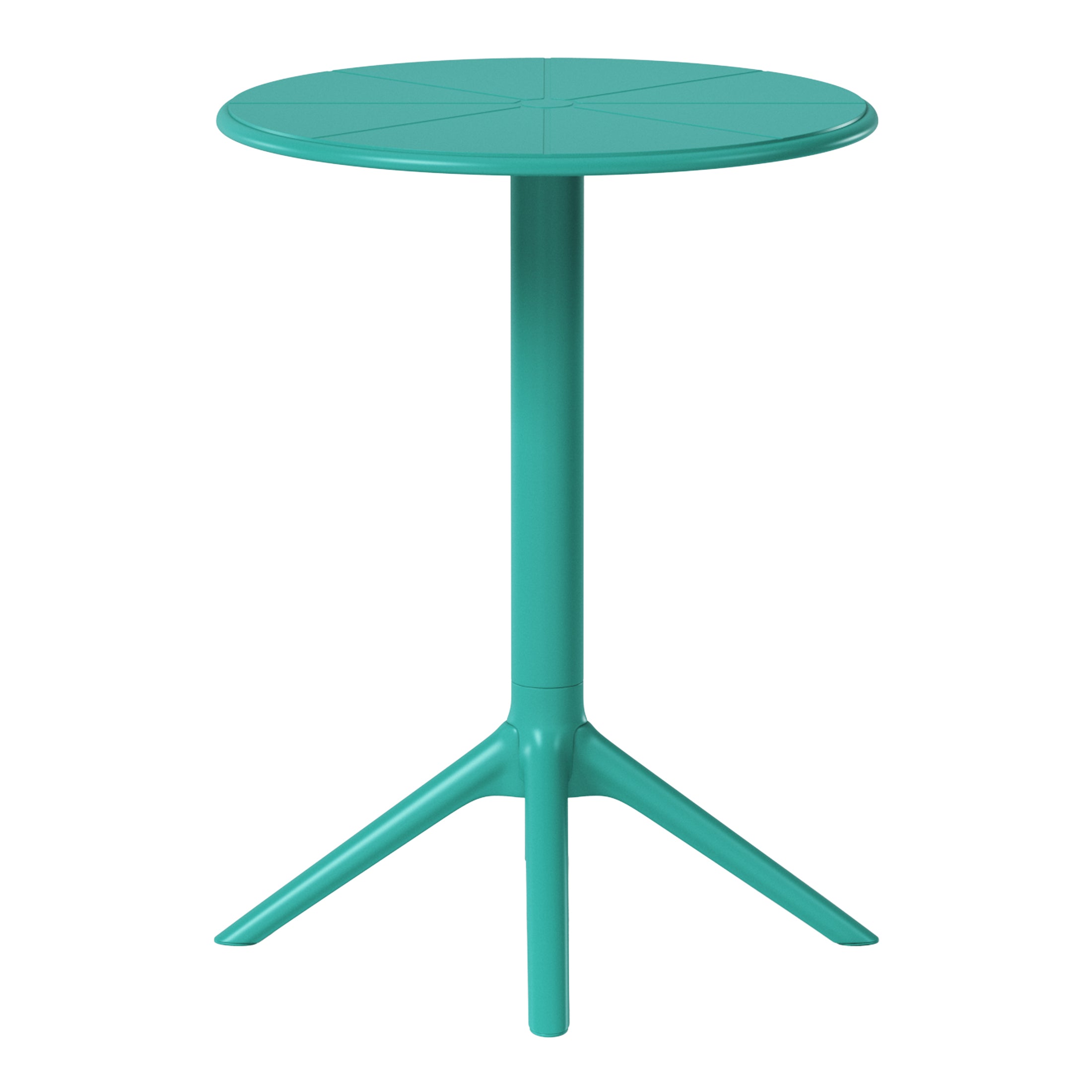 Sunshine 23.5" Outdoor Polypropylene Resin Round Patio Bistro Dining Table for 2