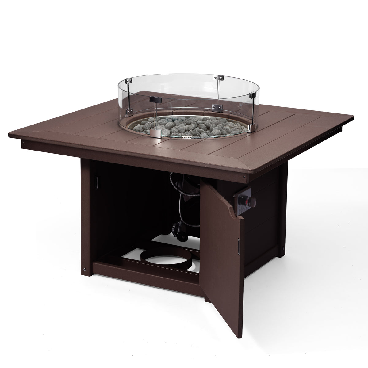 Sol 42" Modern Outdoor Patio Propane Square Fire Pit Table
