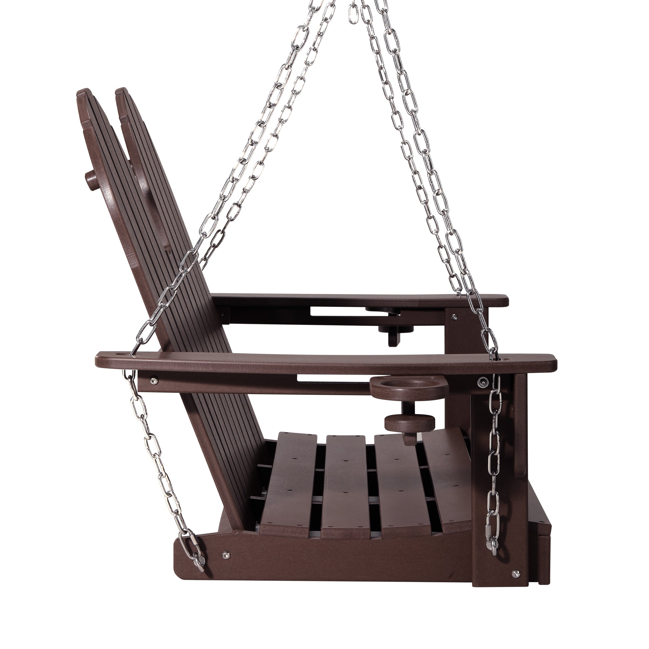 Savannah 4ft Outdoor HDPE Poly Farmhouse Hanging Porch Swing With Cup Holders