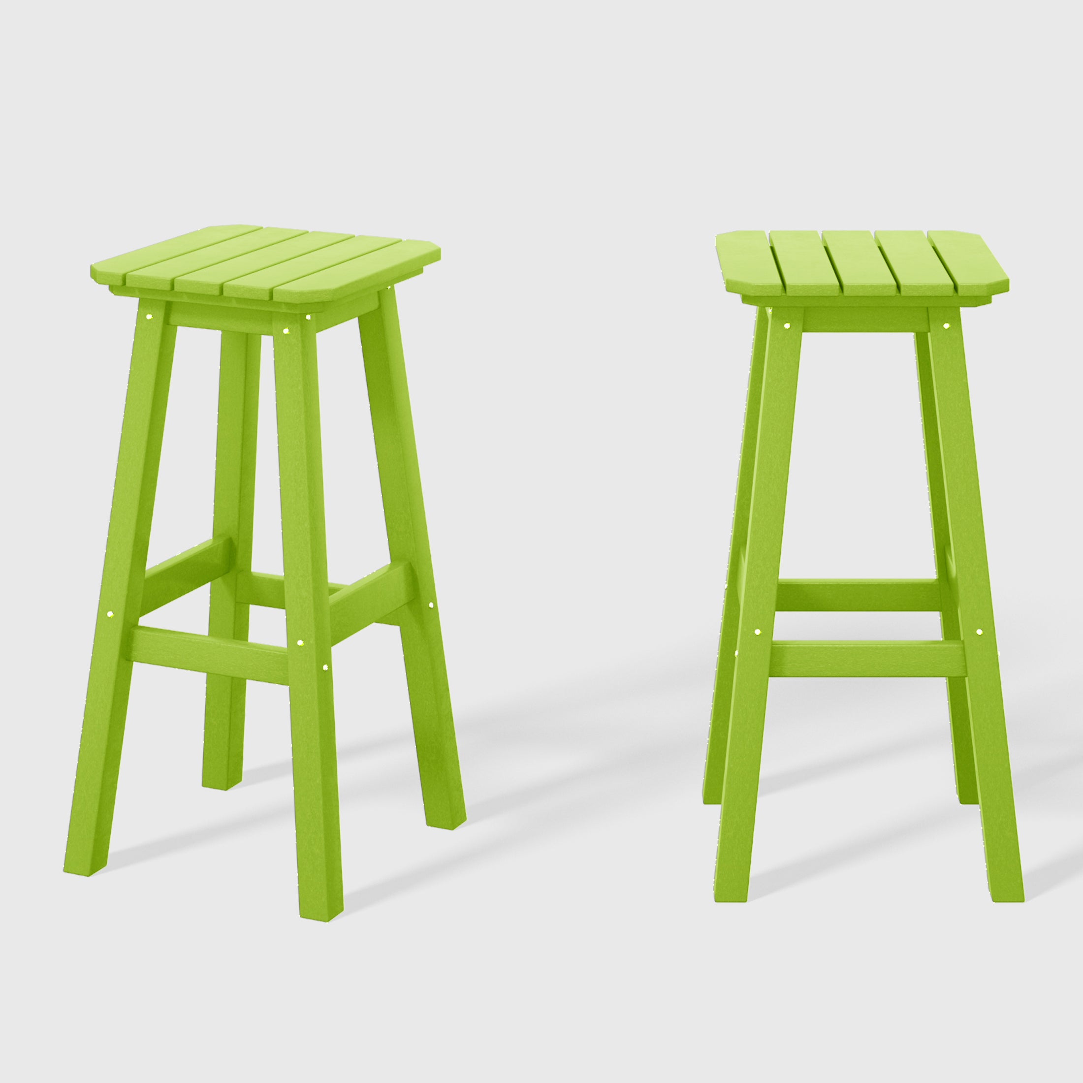 Paradise 29" HDPE Outdoor Patio Square Bar Stools (Set of 2)
